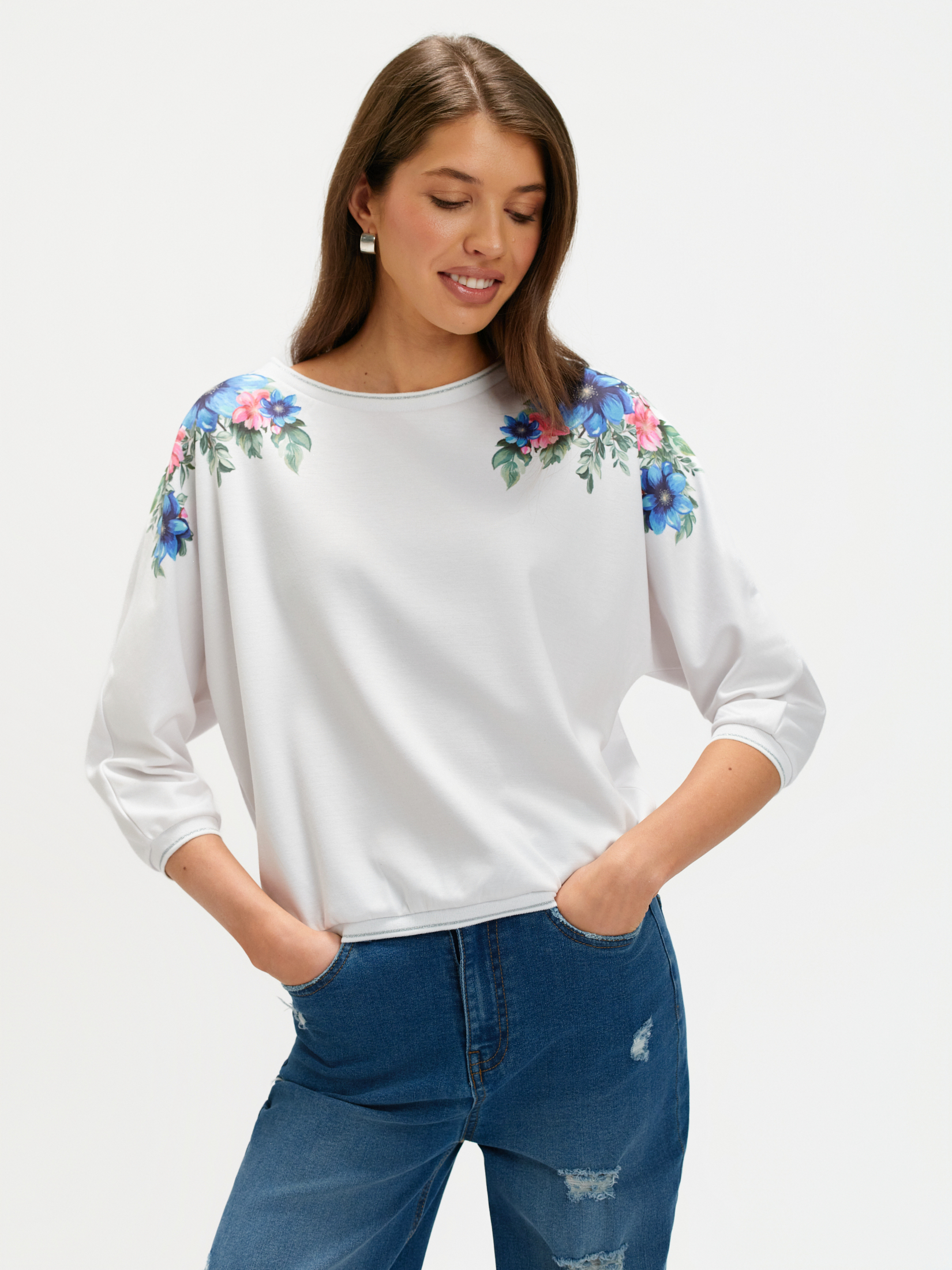 Bluza z kwiatowym motywem 