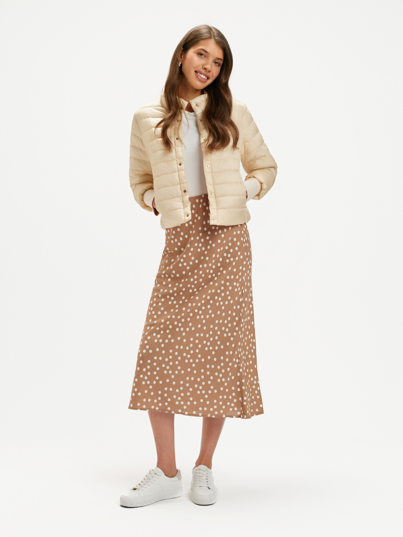 Kremowa kurtka z pikowaniem 