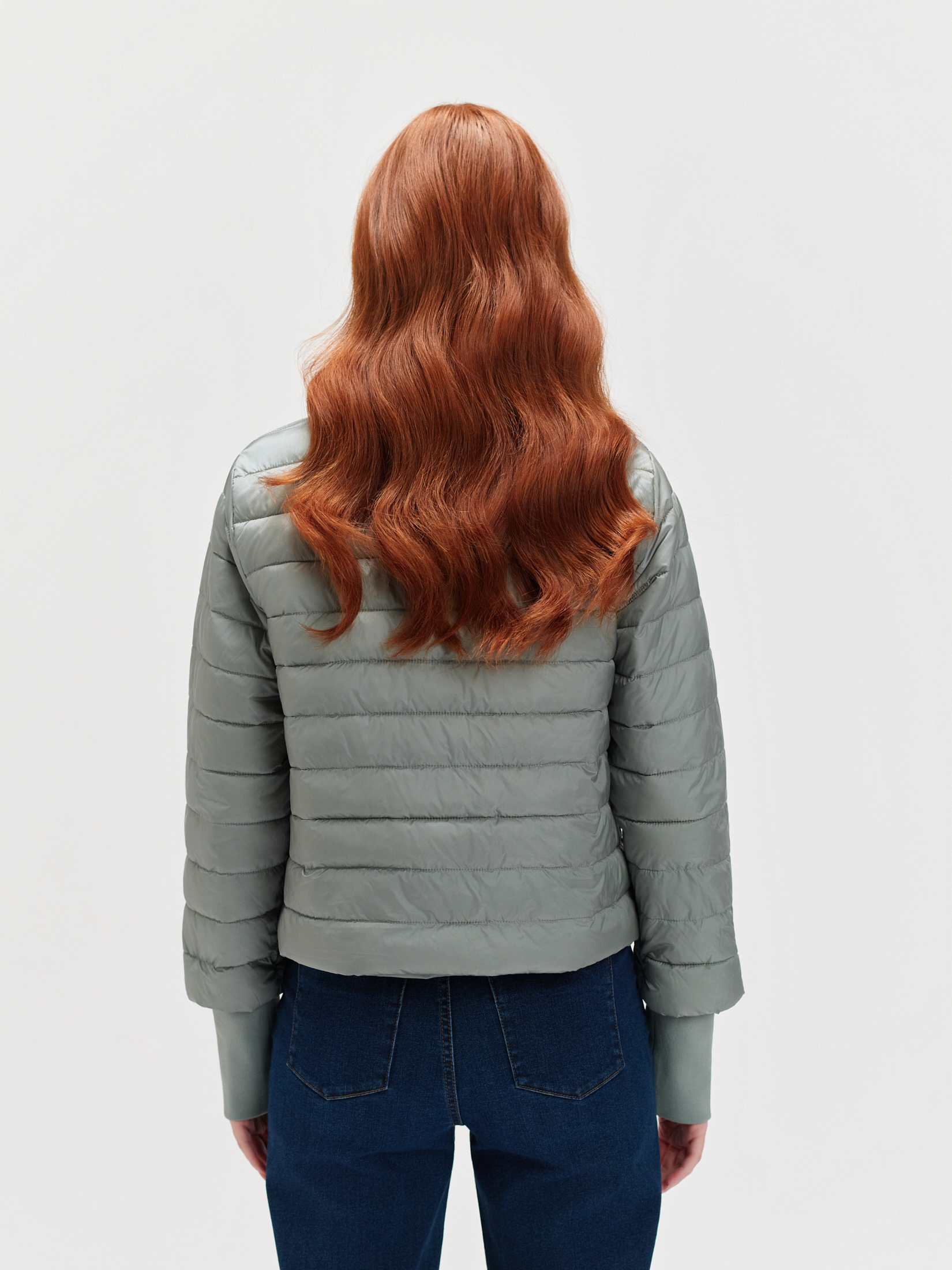 Jasnozielona kurtka z pikowaniem 