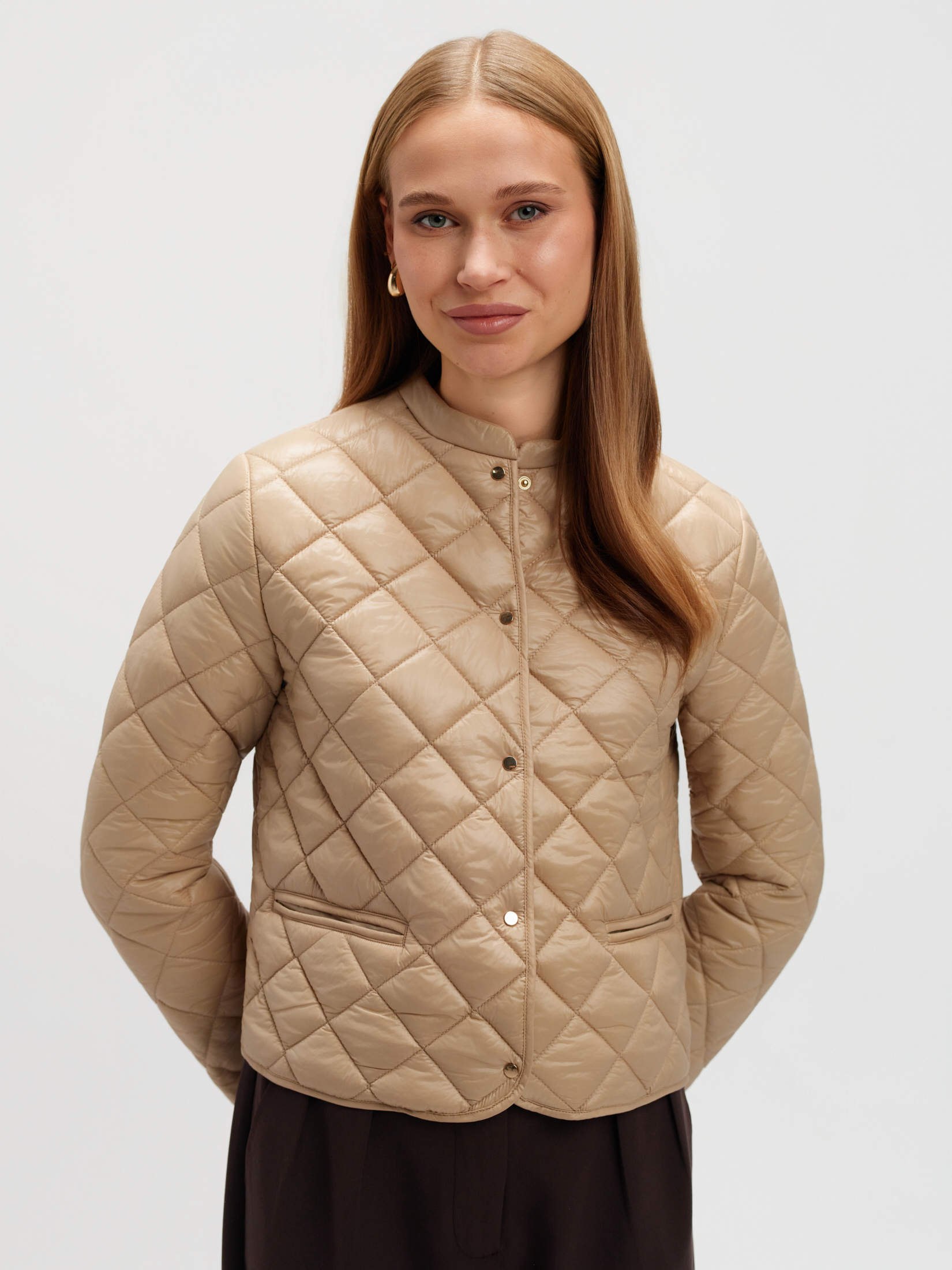 Pikowana kurtka beż  