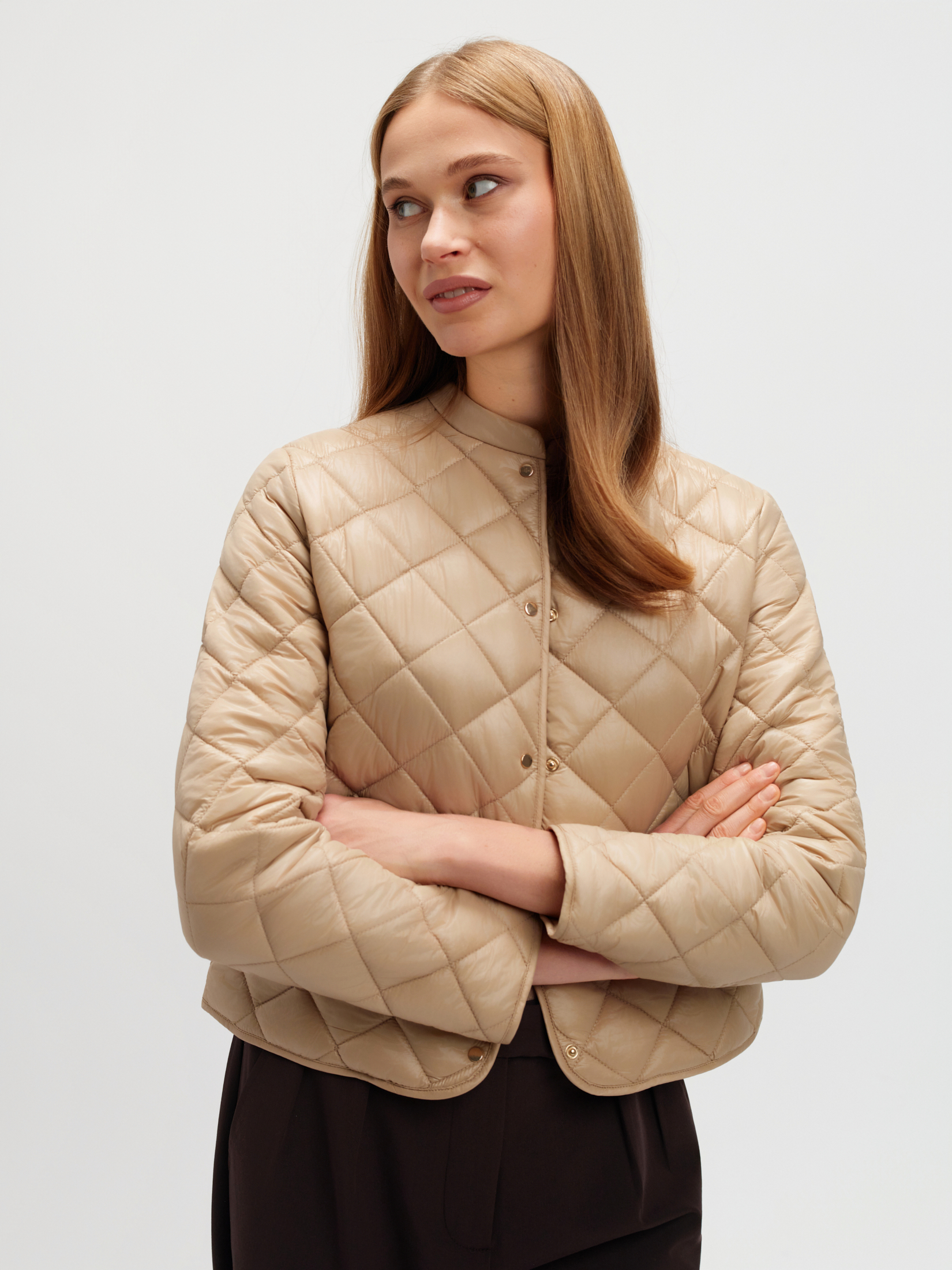 Pikowana kurtka beż  