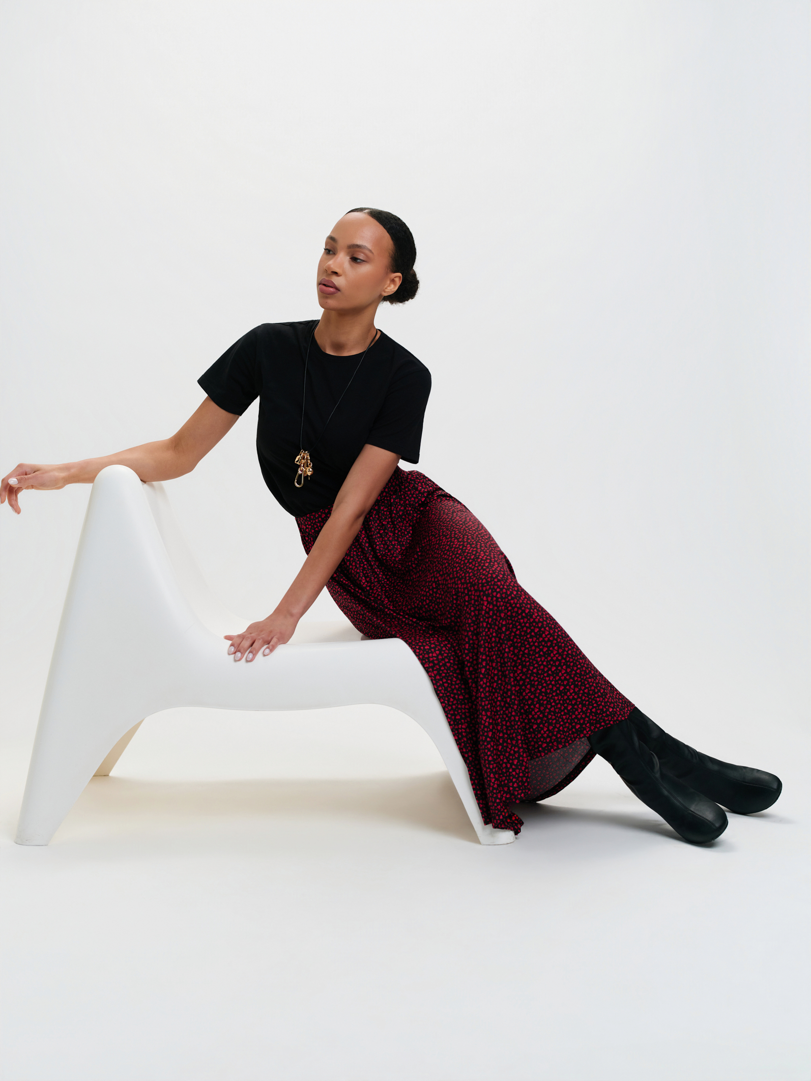 Plisowana spódnica z printem, Top Secret