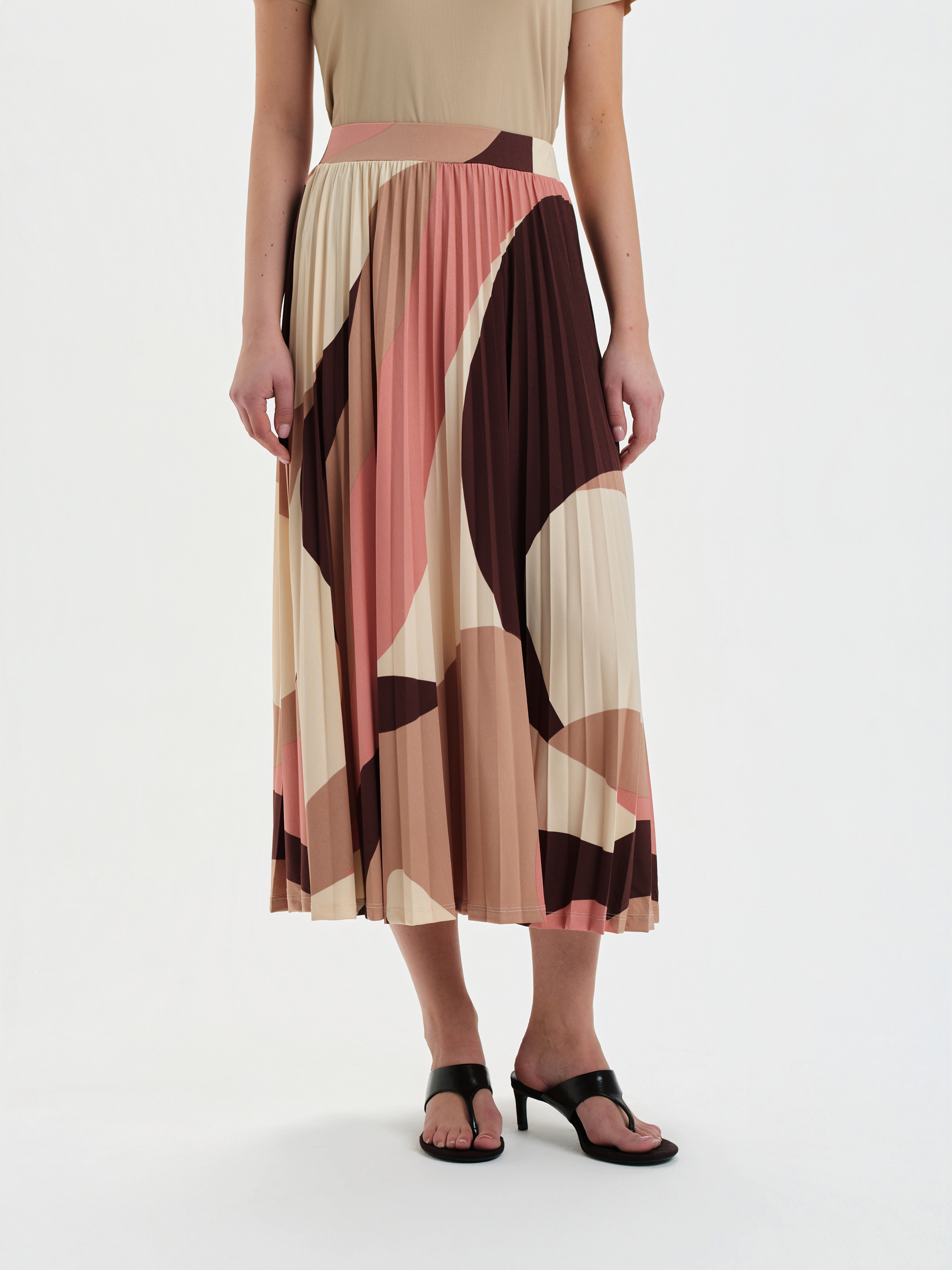 Plisowana spódnica midi z printem 