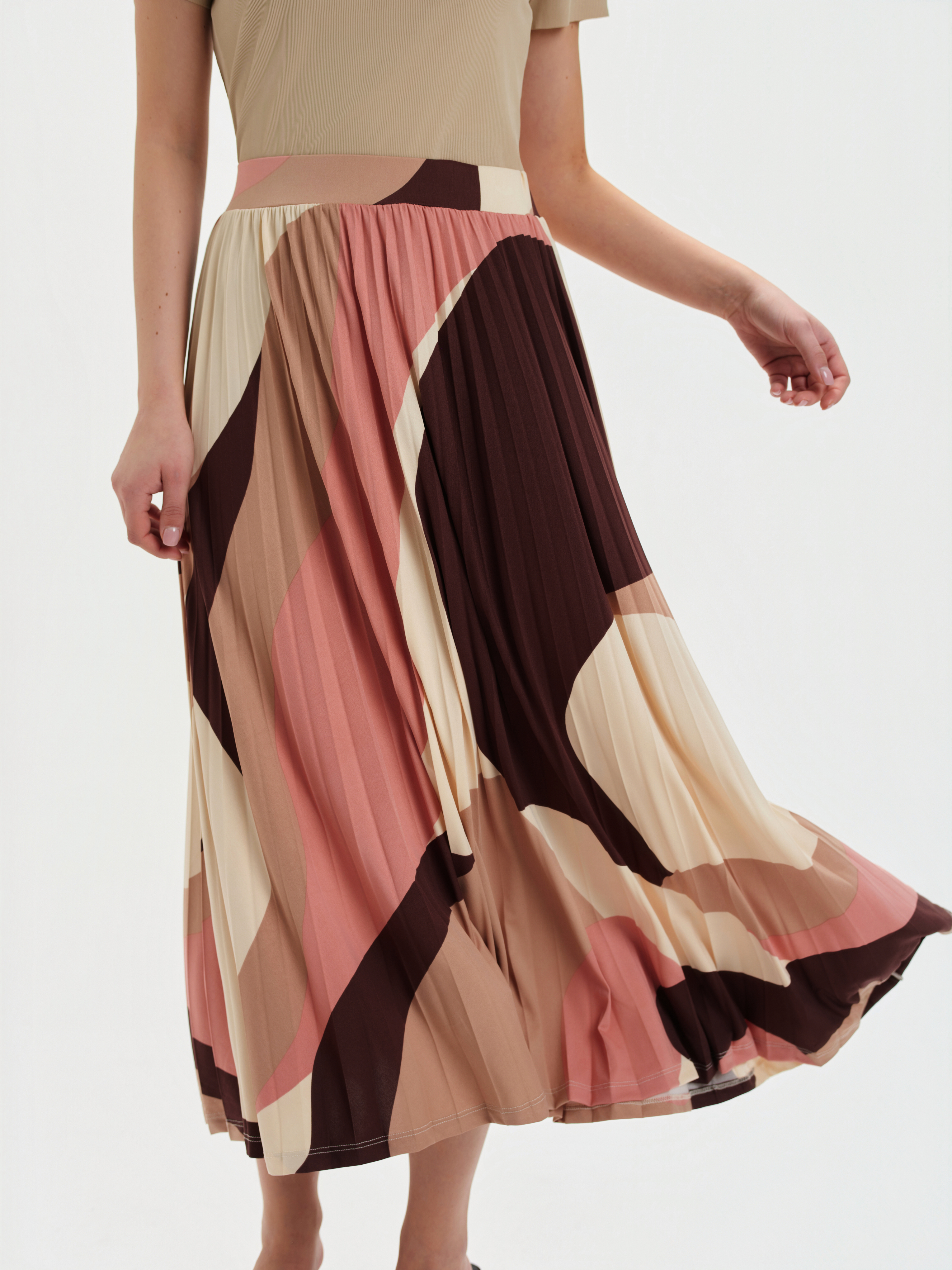 Plisowana spódnica midi z printem 