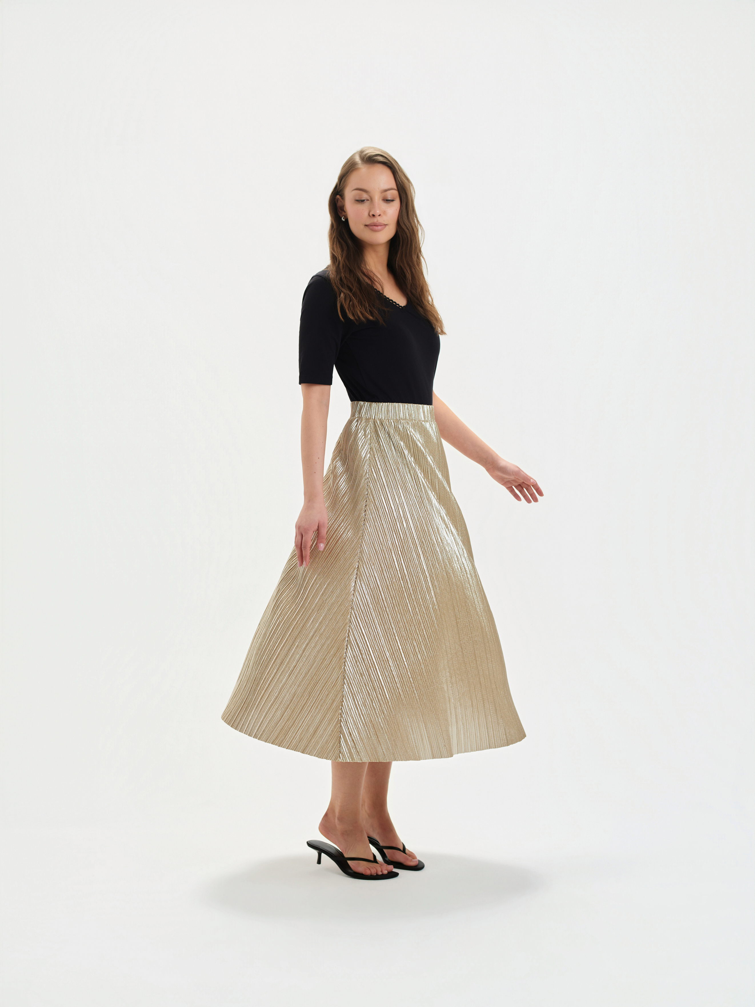 Połyskująca spódnica plisowana 