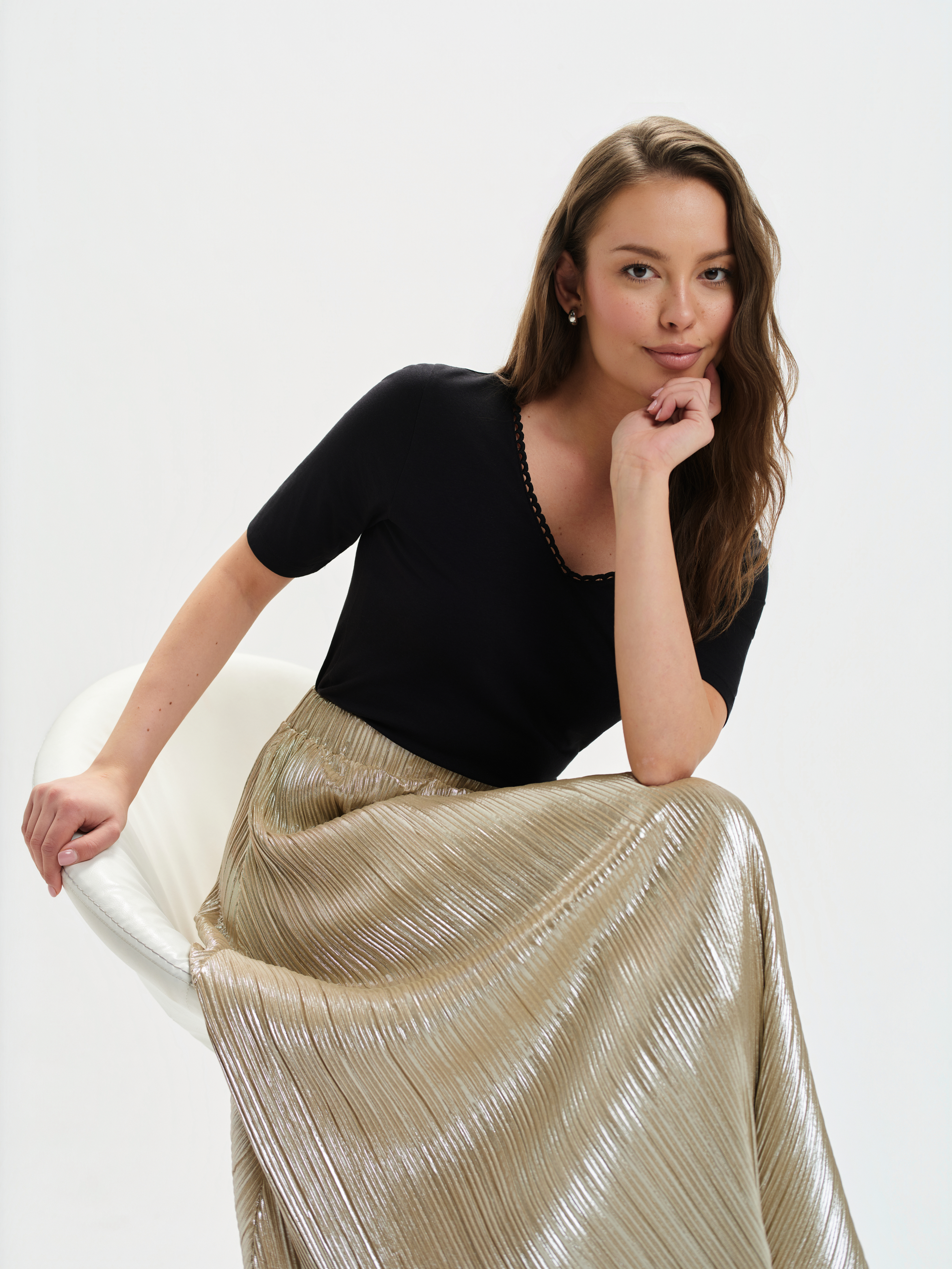 Połyskująca spódnica plisowana 