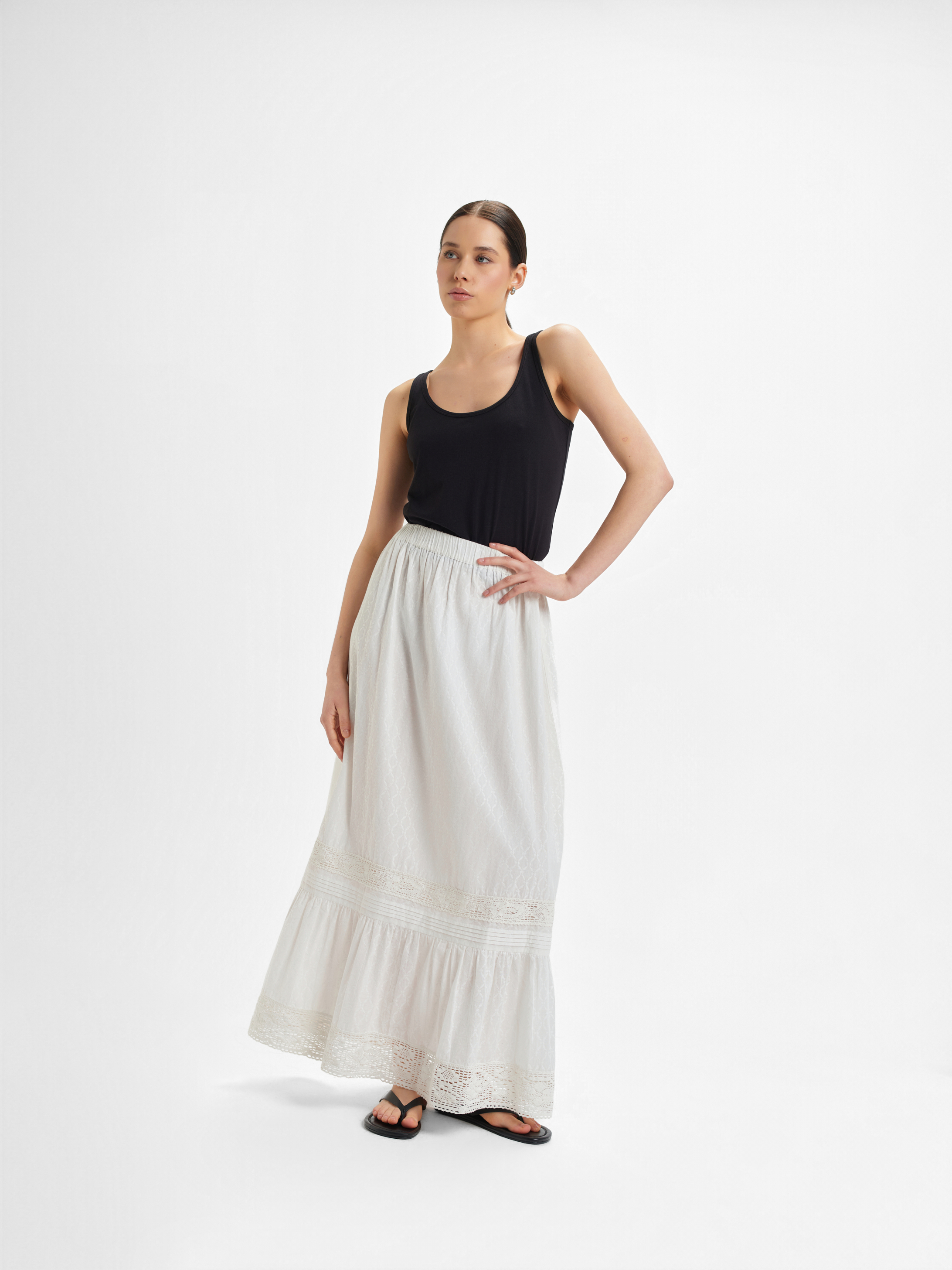 Biała spódnica maxi 