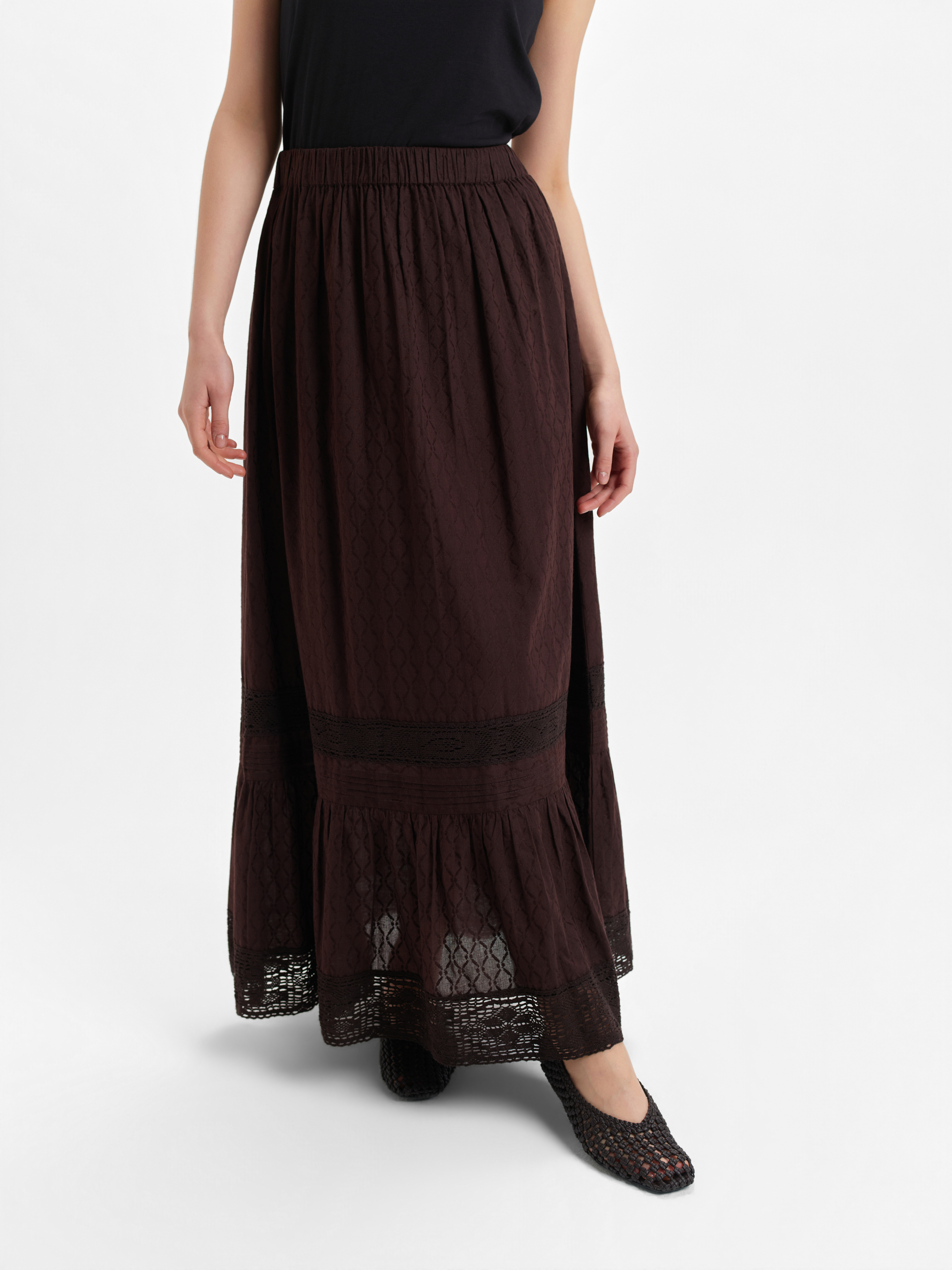 Ciemnobrązowa spódnica maxi 