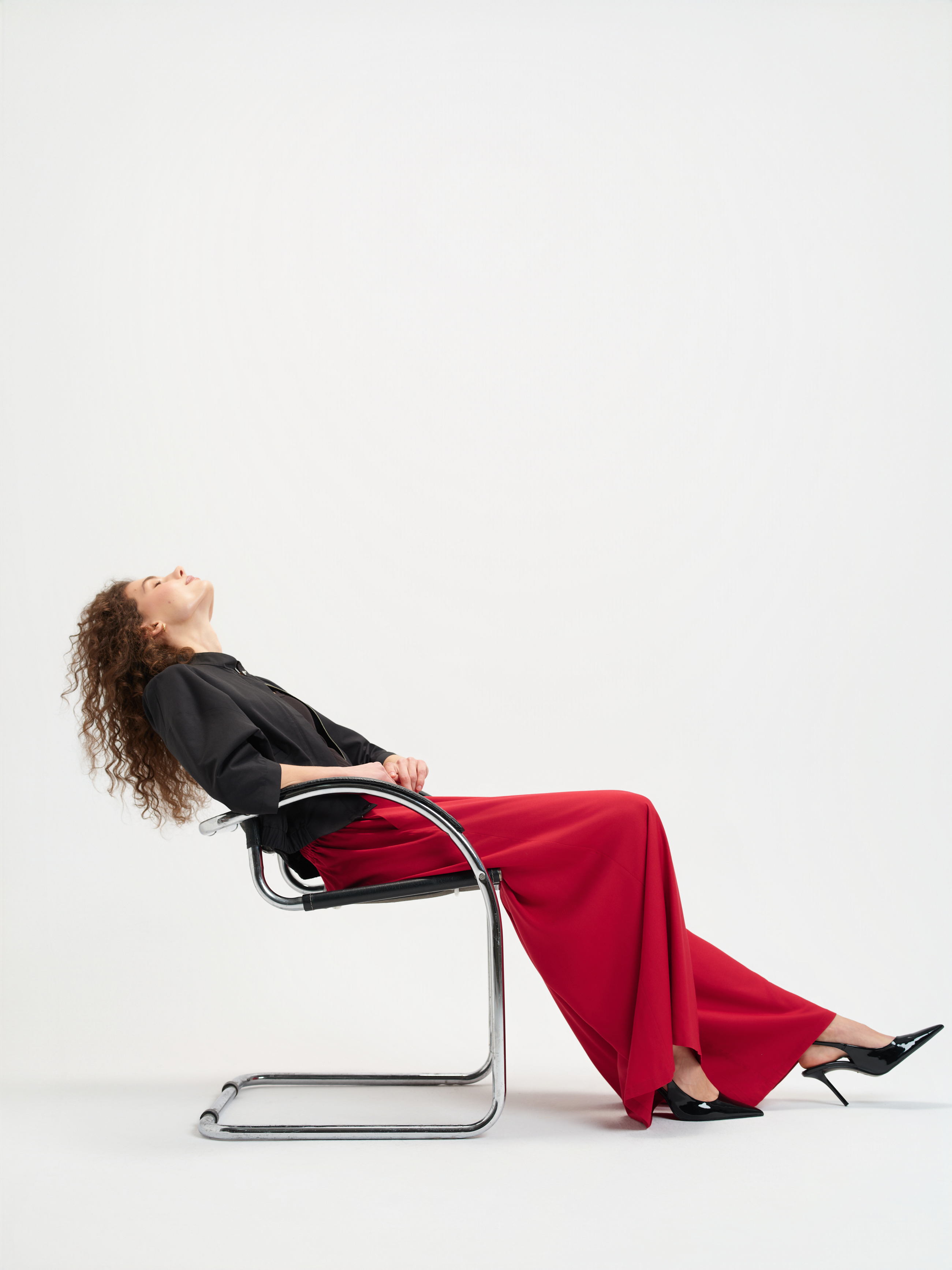 Czerwone spodnie z wiskozy 