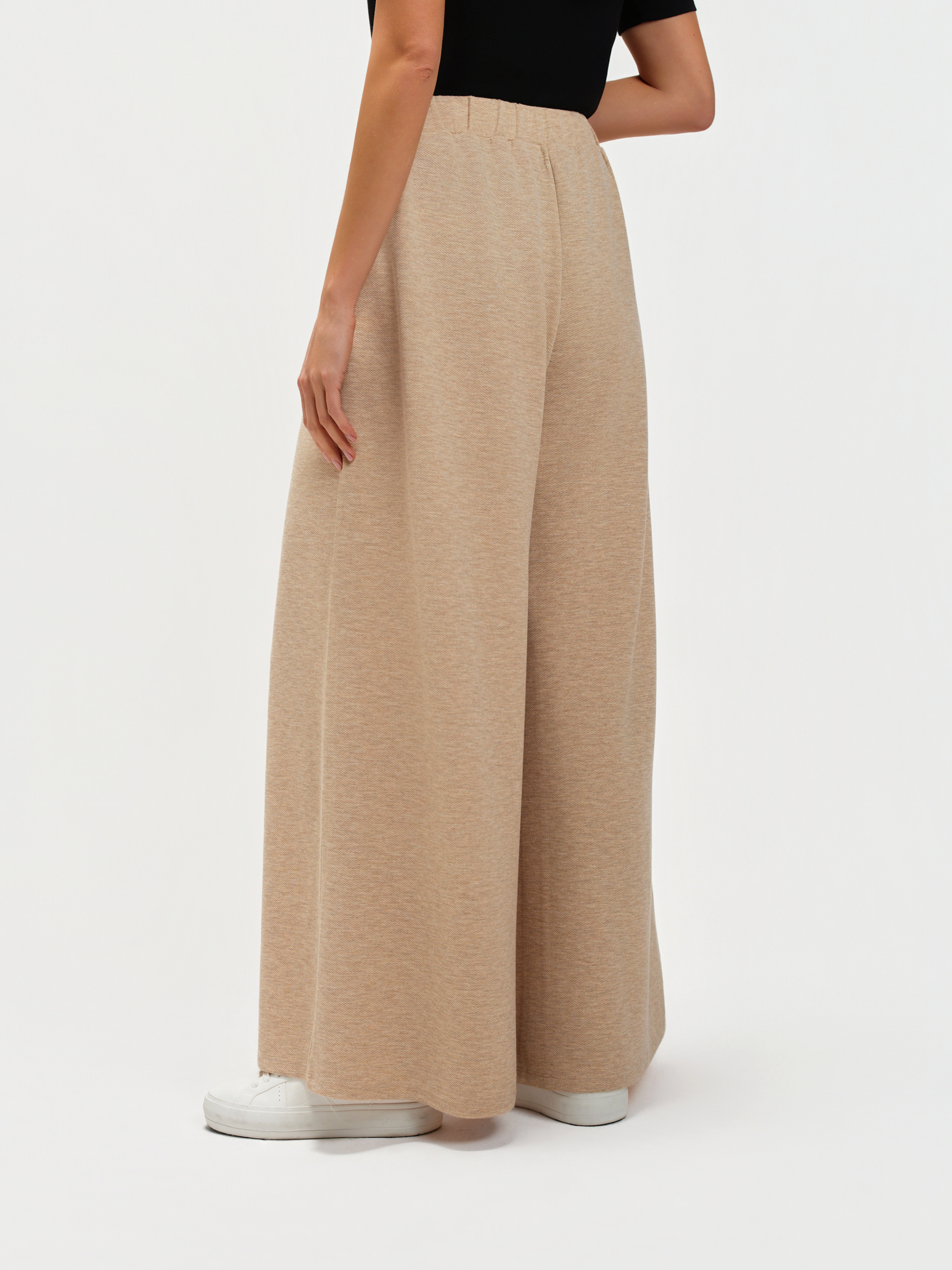 Dzianinowe spodnie z szeroką nogawką 