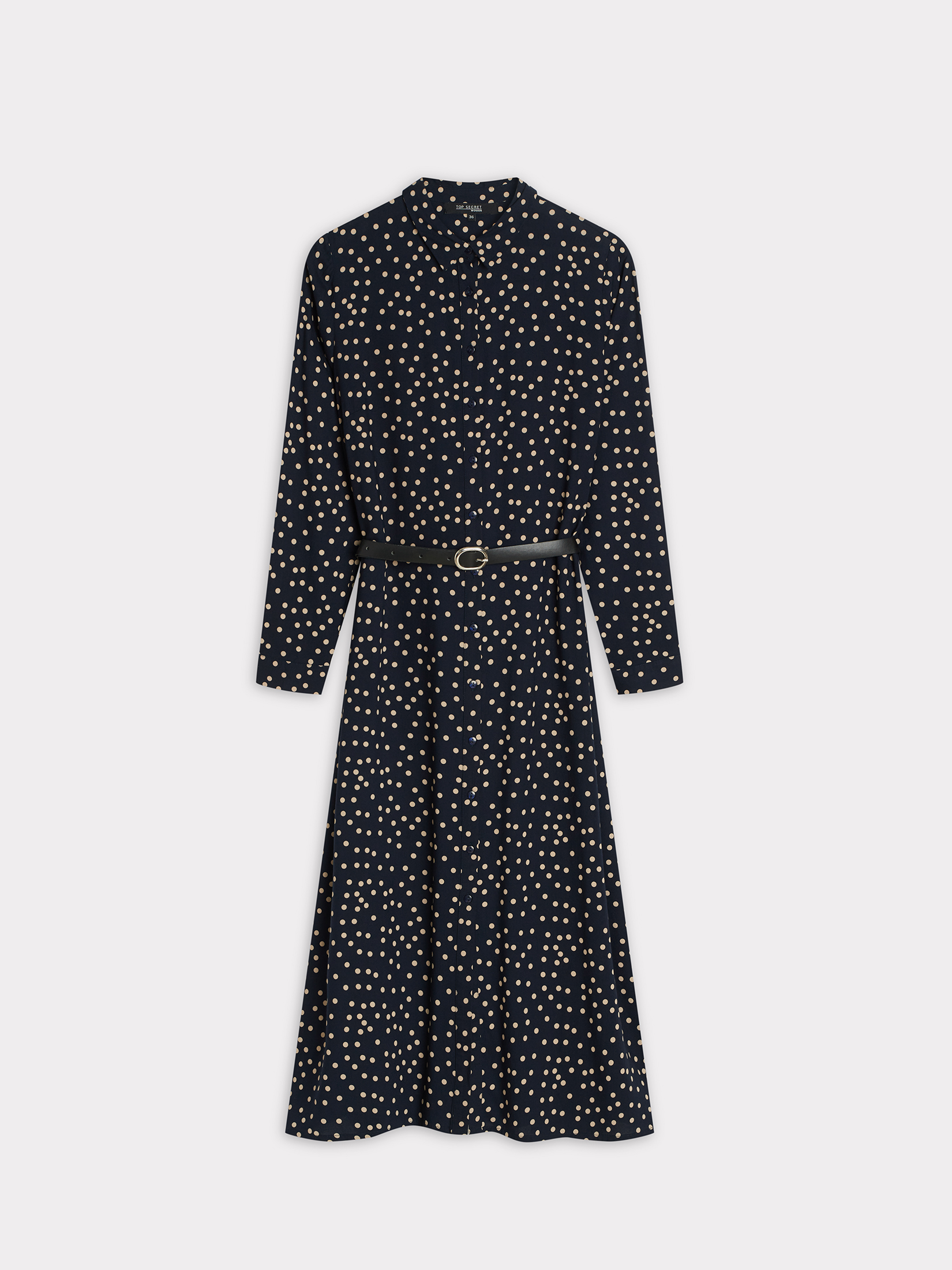 Granatowa sukienka w groszki 