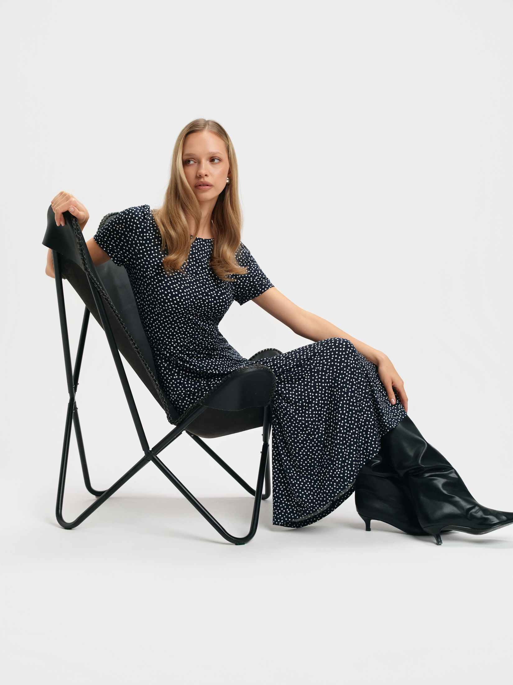 Sukienka maxi w groszki 