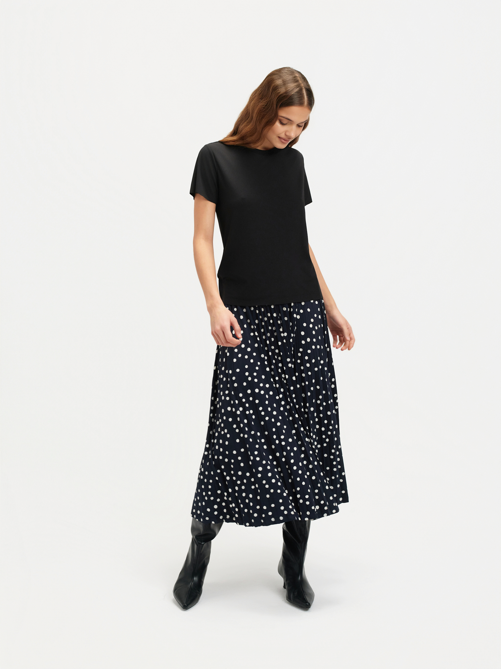 Prążkowany czarny t-shirt 