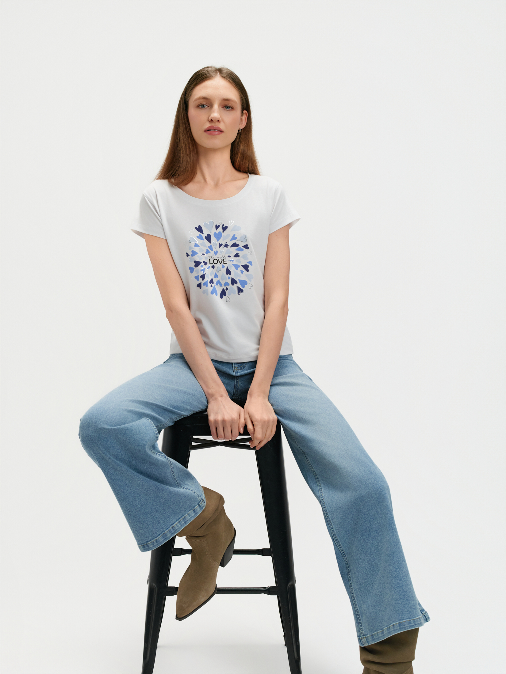 Top z nadrukiem w serca