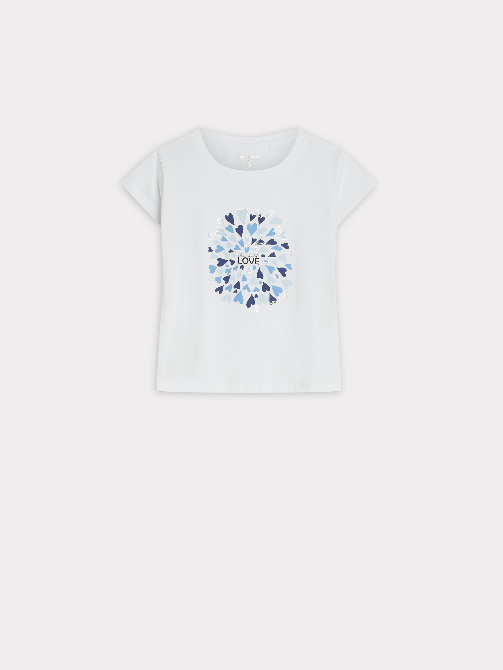 Top z nadrukiem w serca