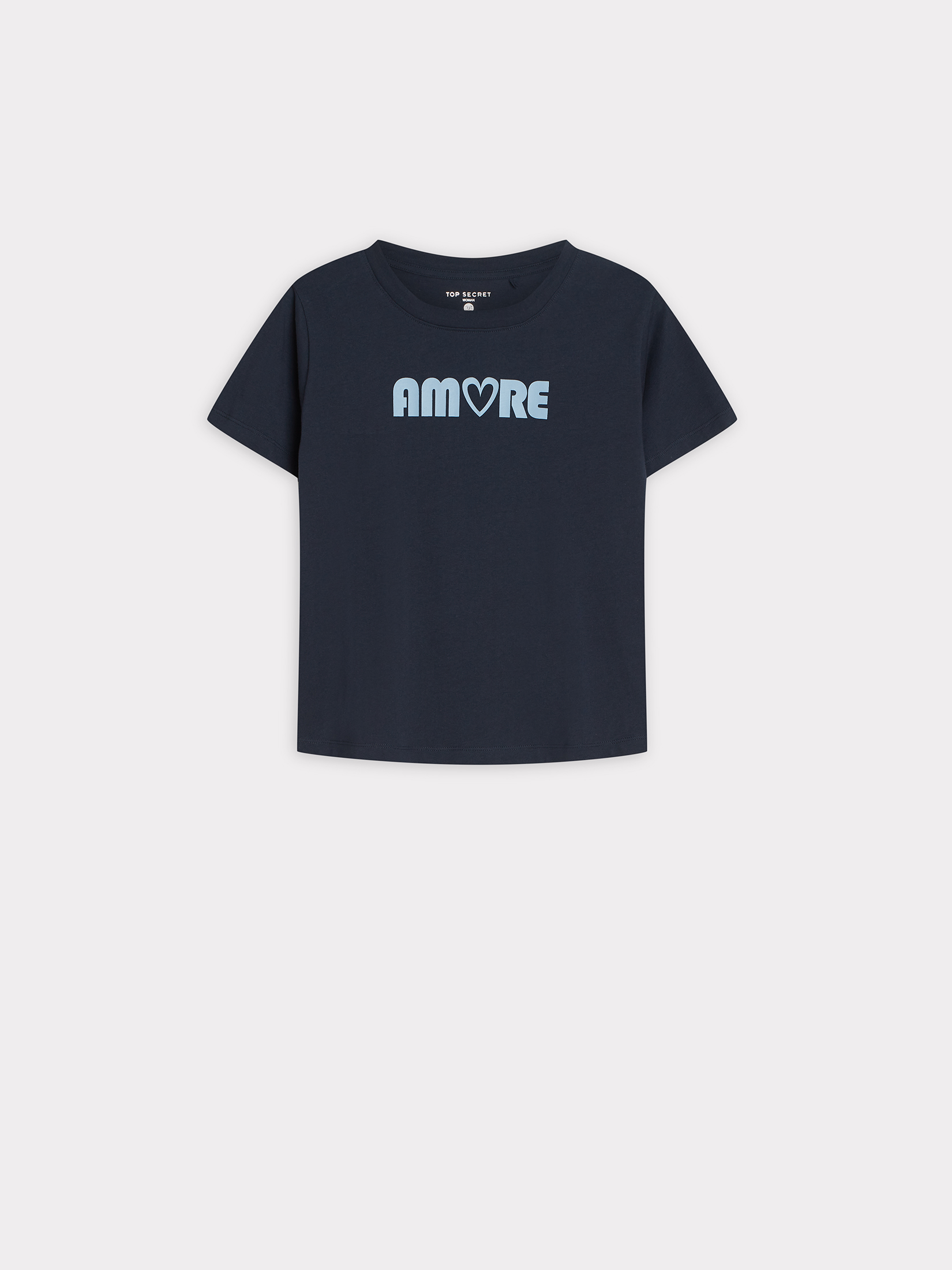 Granatowy top z napisem, Top Secret