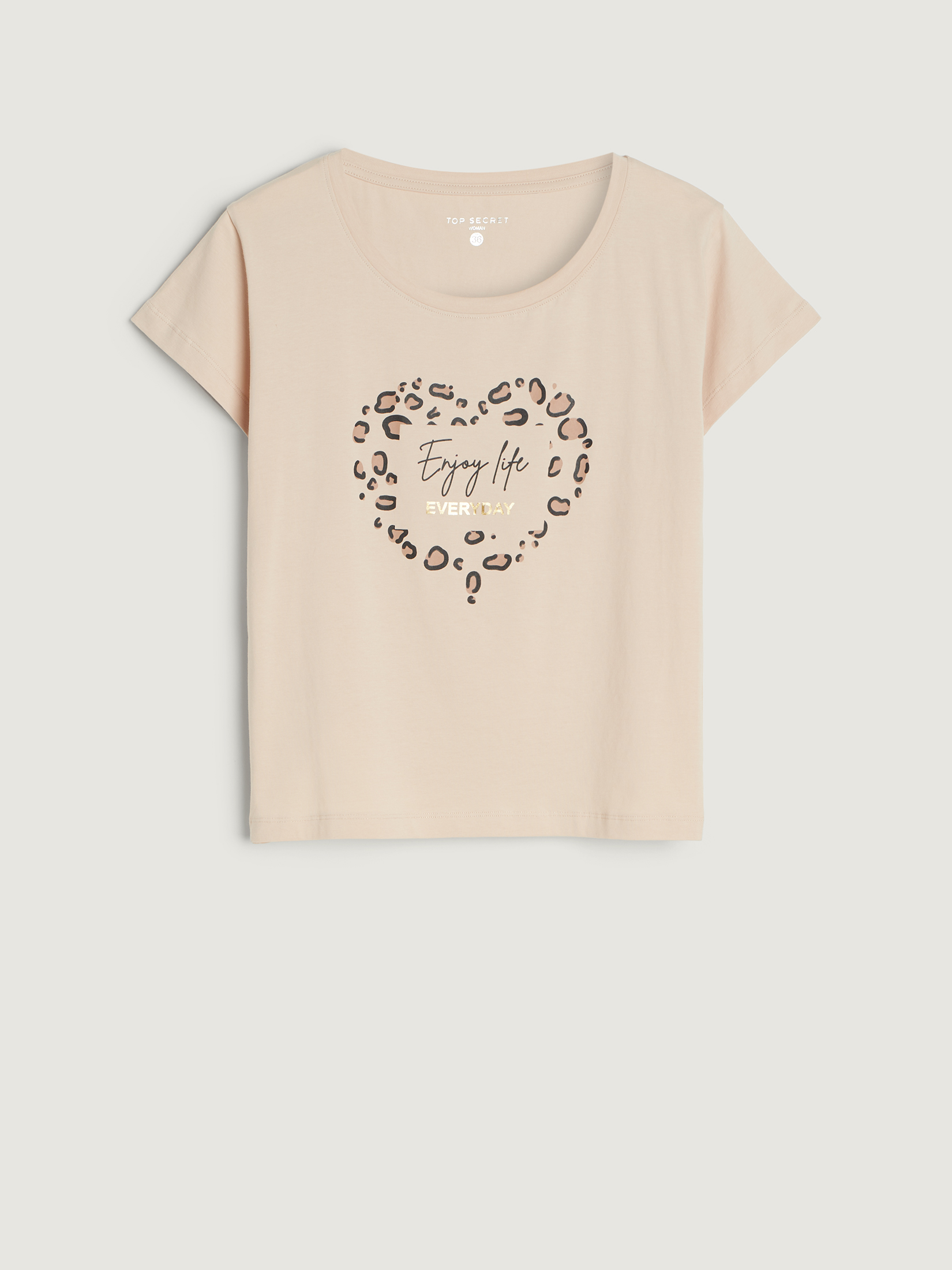 Beżowy top z akcentem animal 