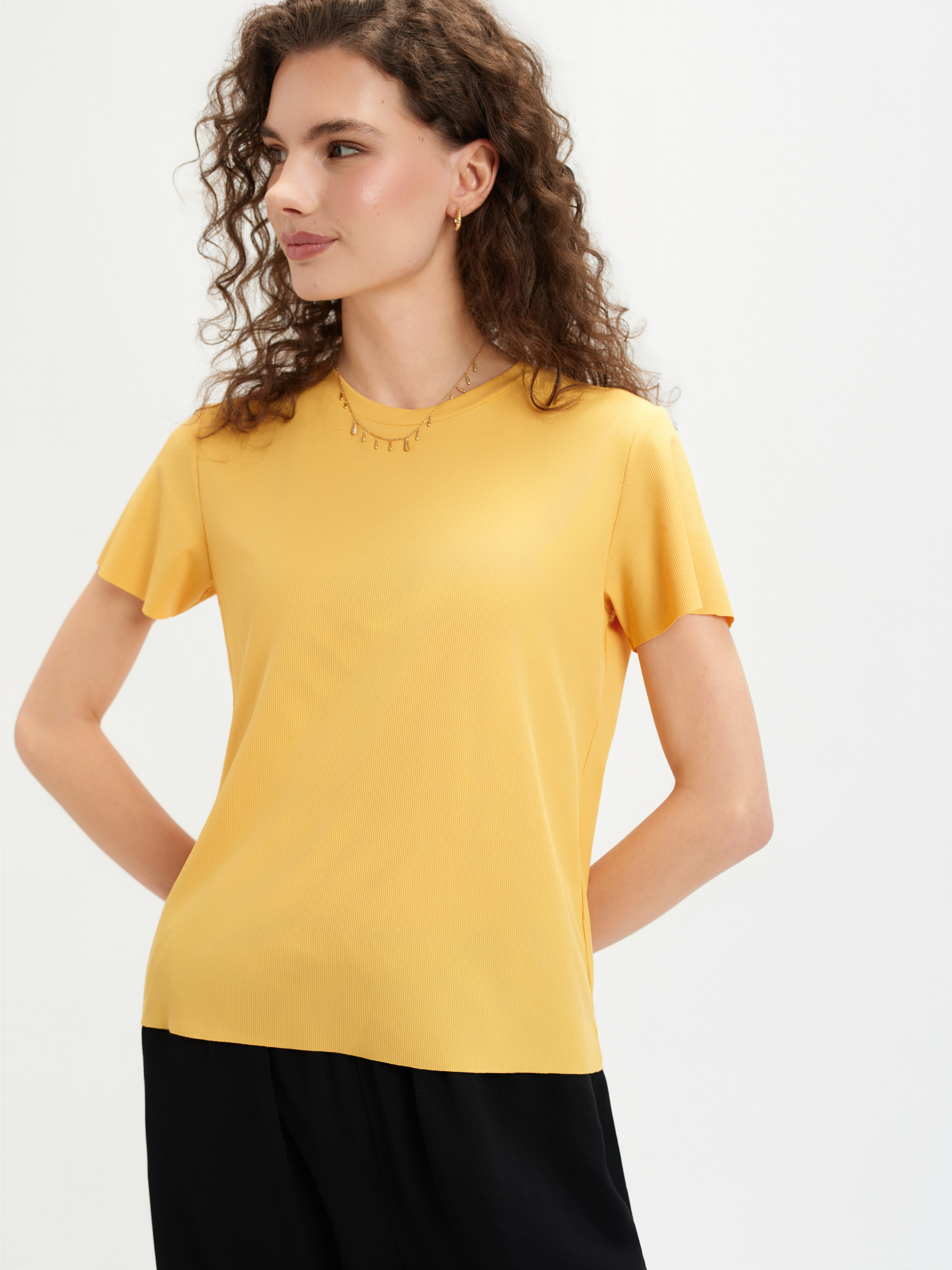 Żółty top w prążki 