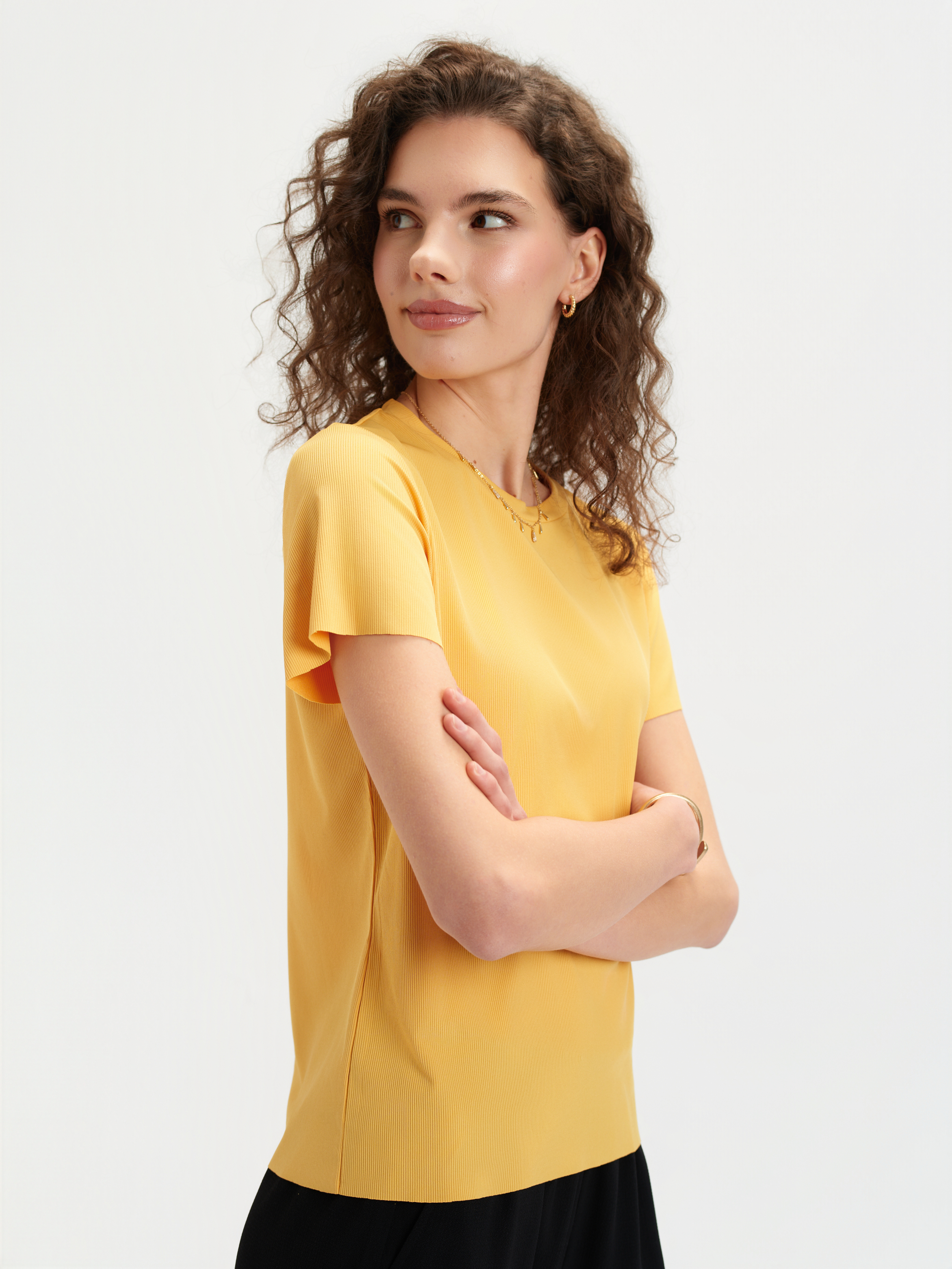 Żółty top w prążki 