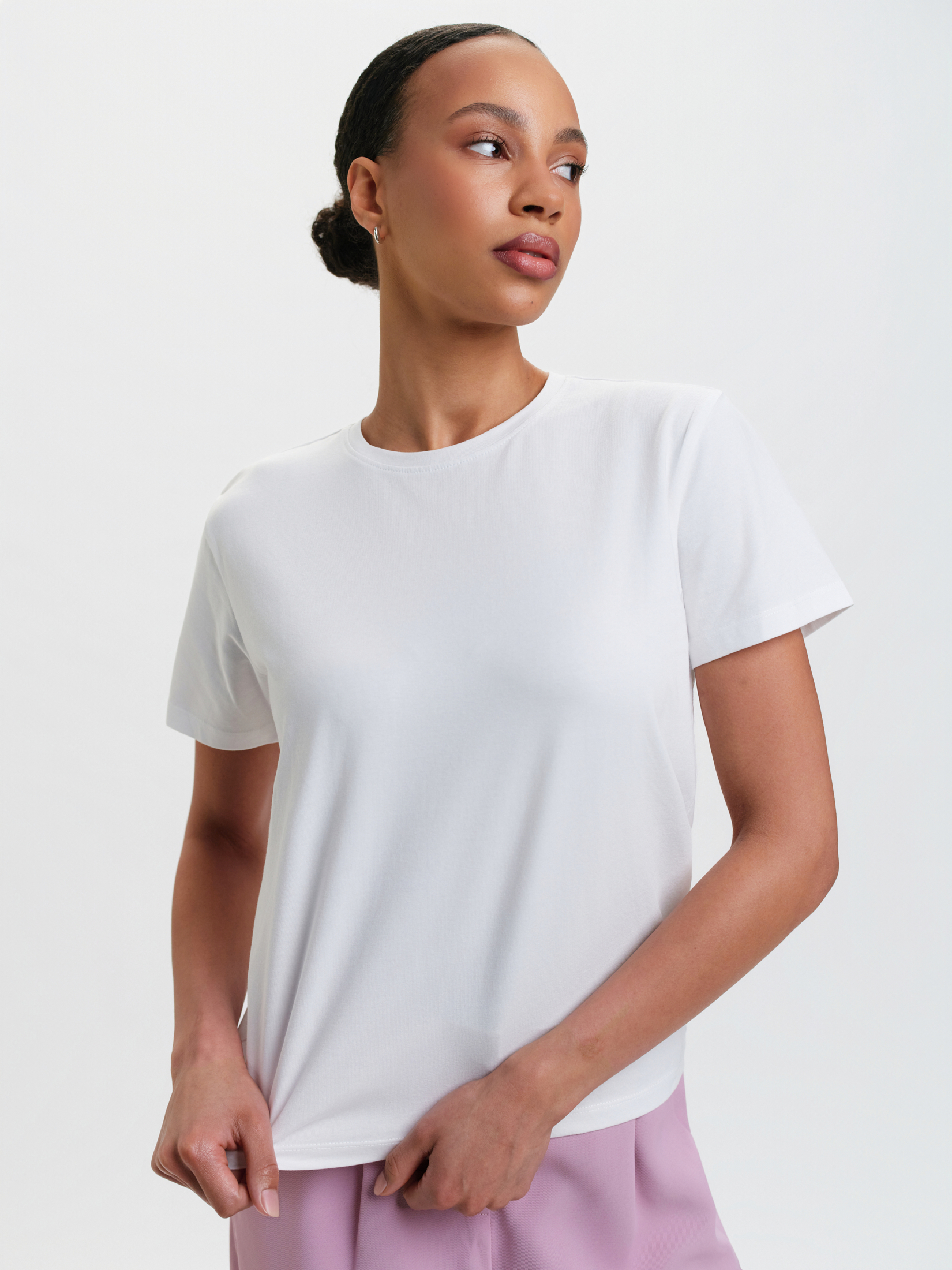 Biały top w prążek 