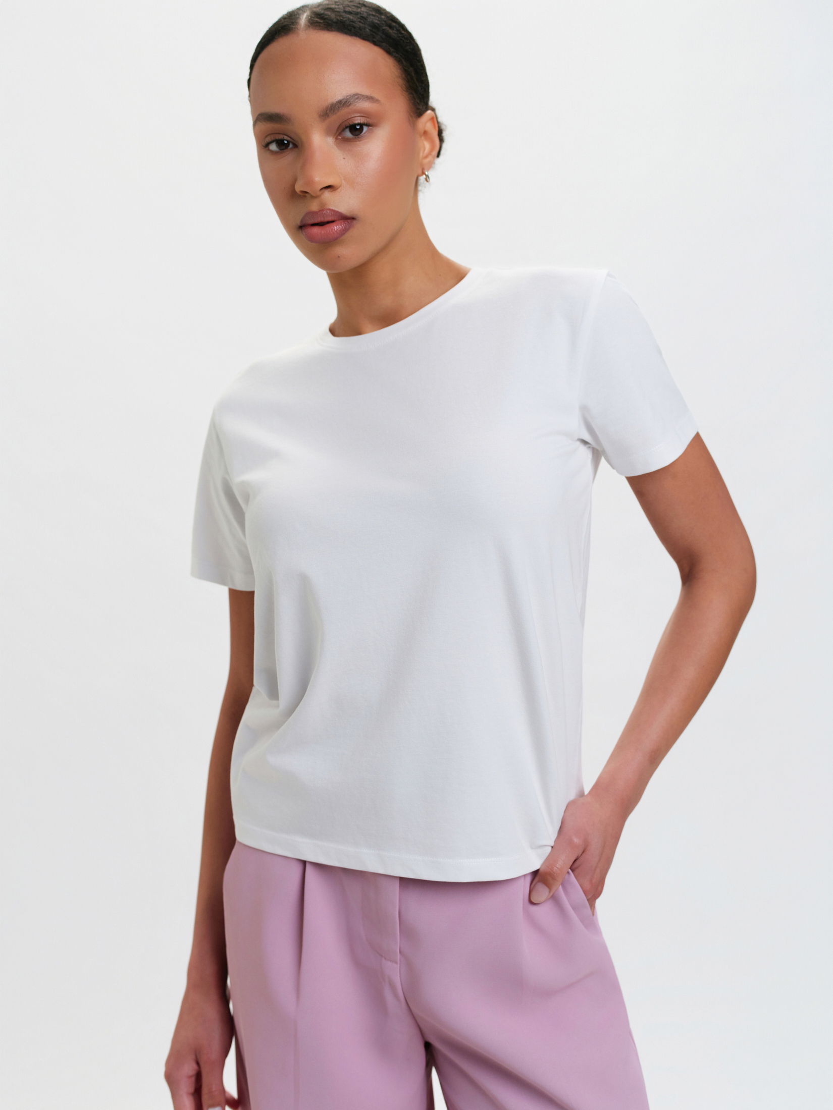 Biały top w prążek 