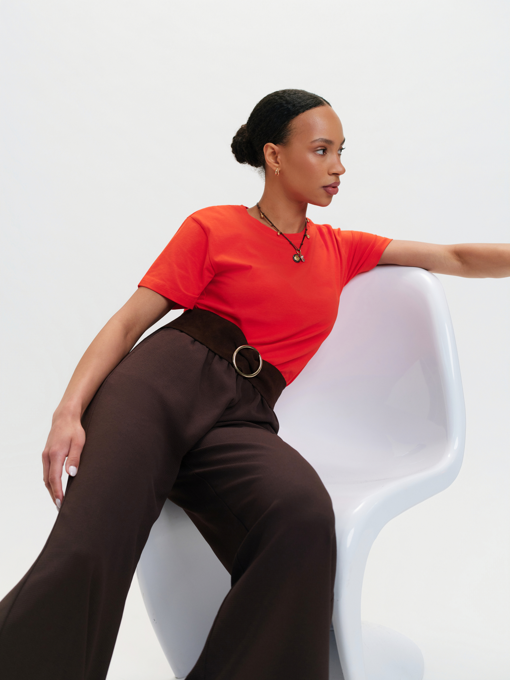 Czerwony top w prążek 