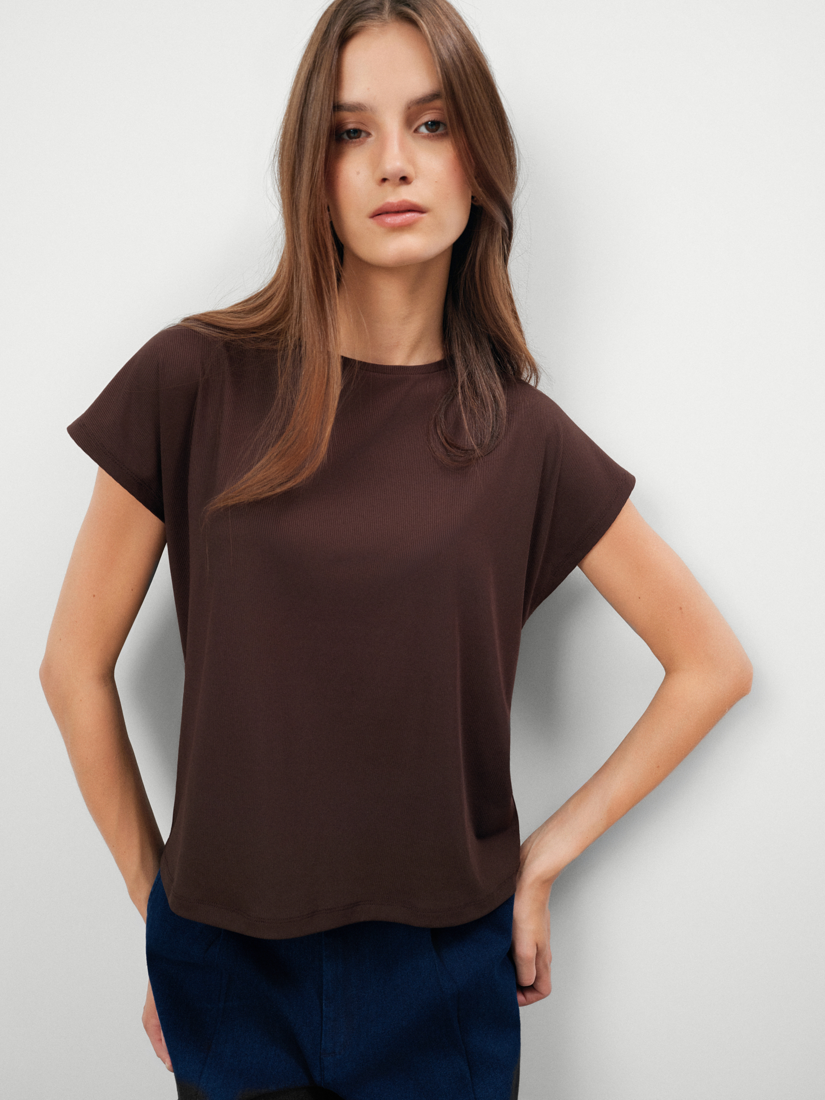 Brązowy top basic 