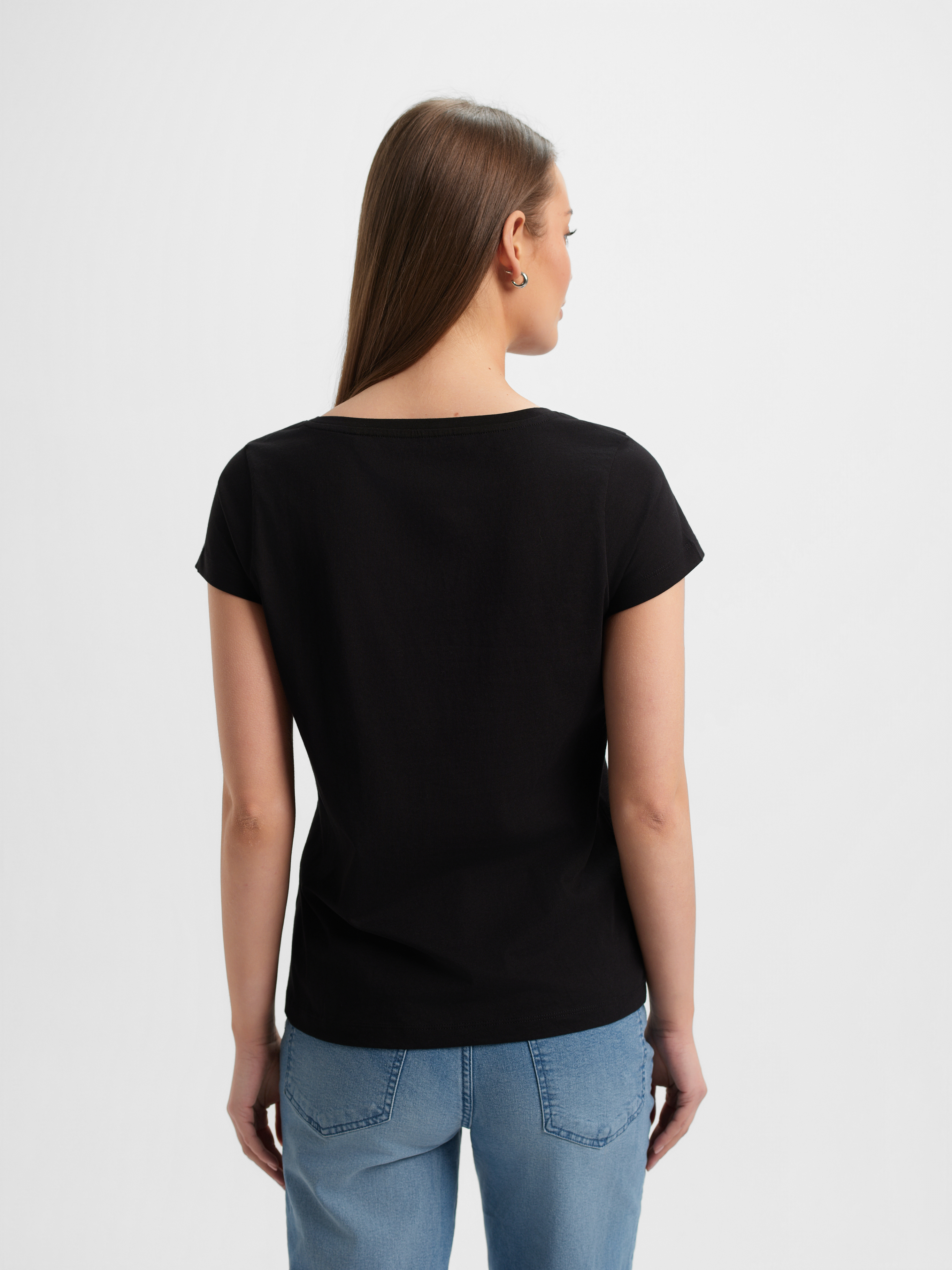 Czarny bawełniany t-shirt z napisem 