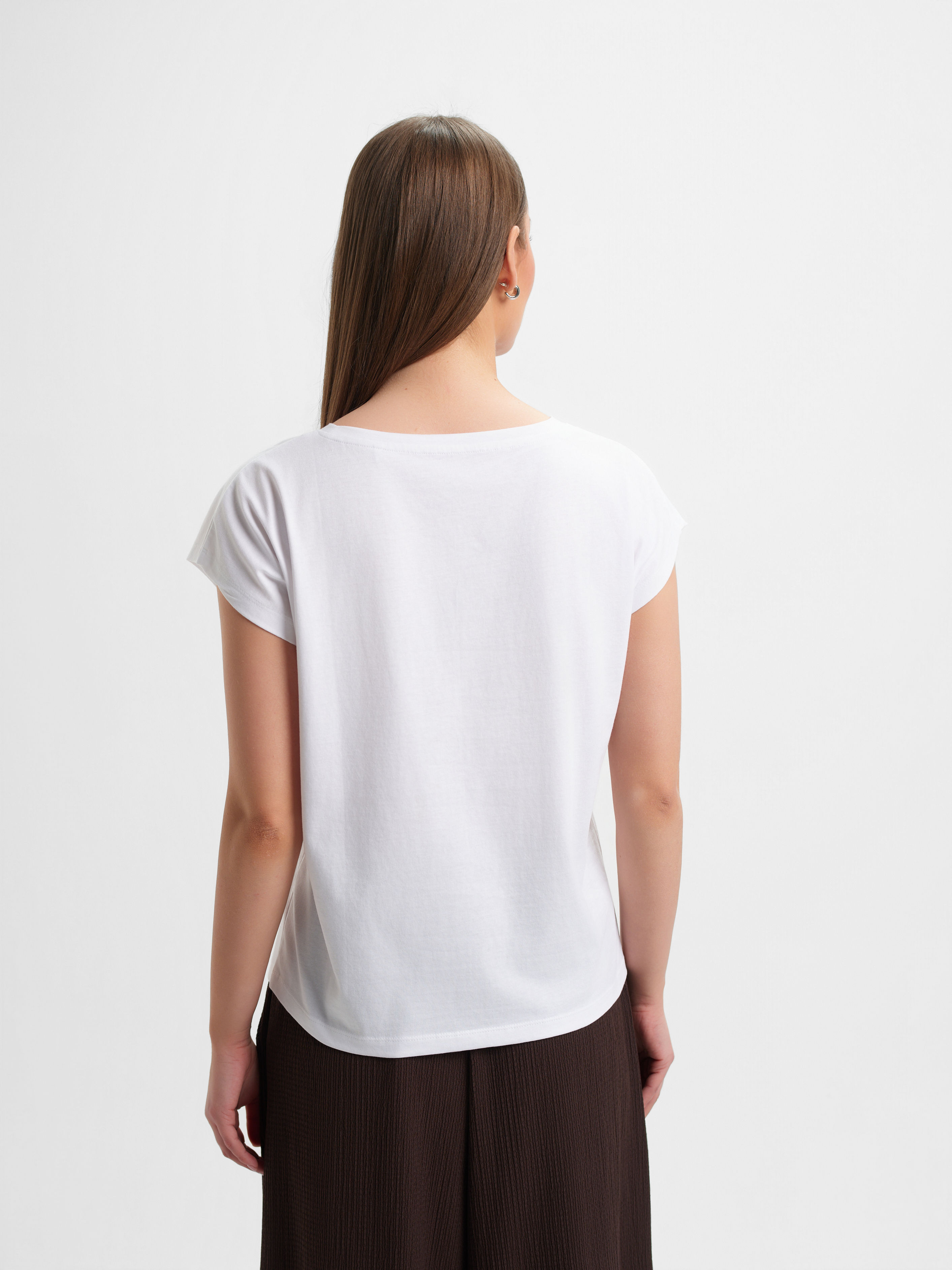 Bawełniany t-shirt z tropikalnym nadrukiem 