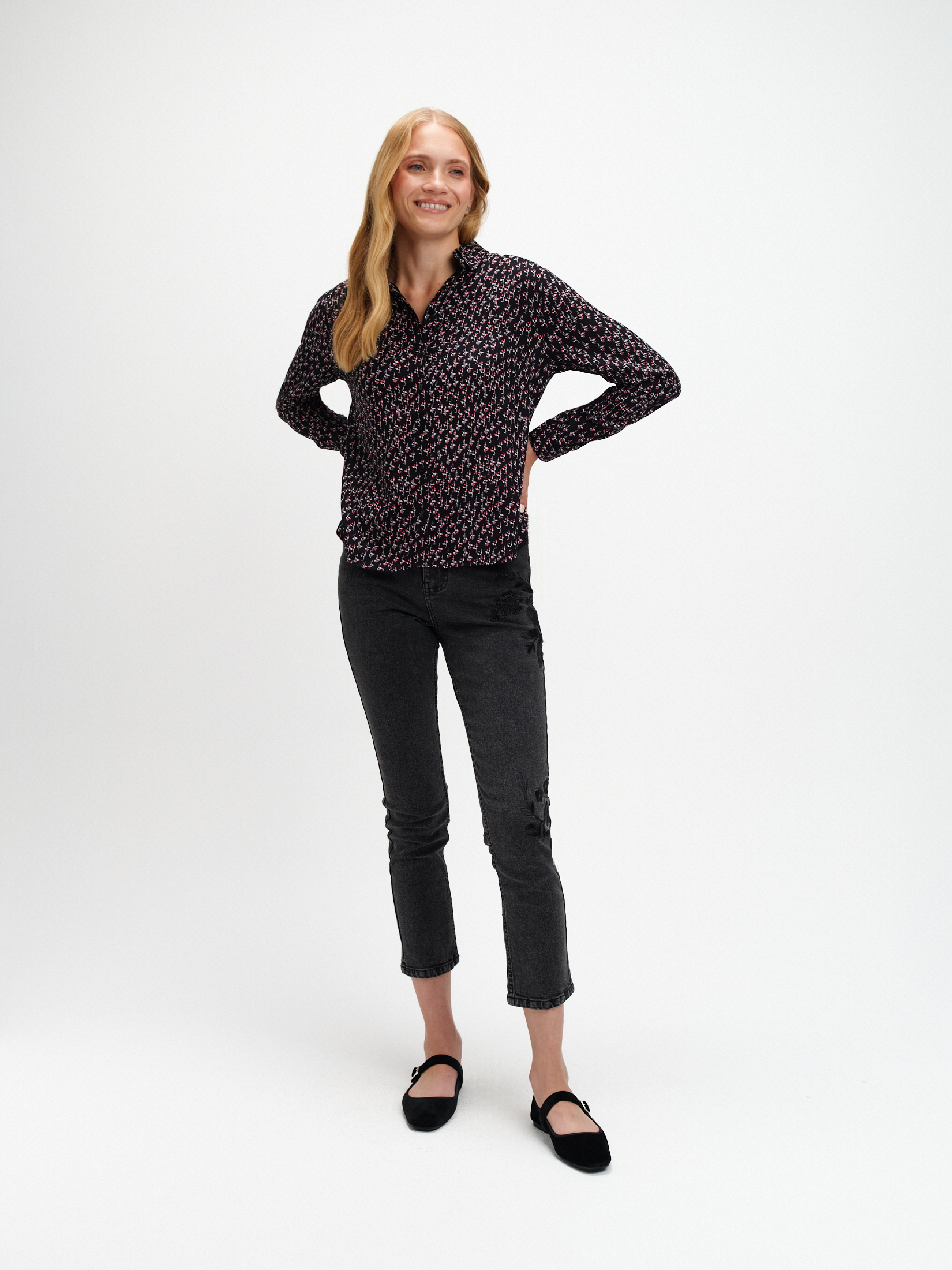 Luźna koszula z wzorem 