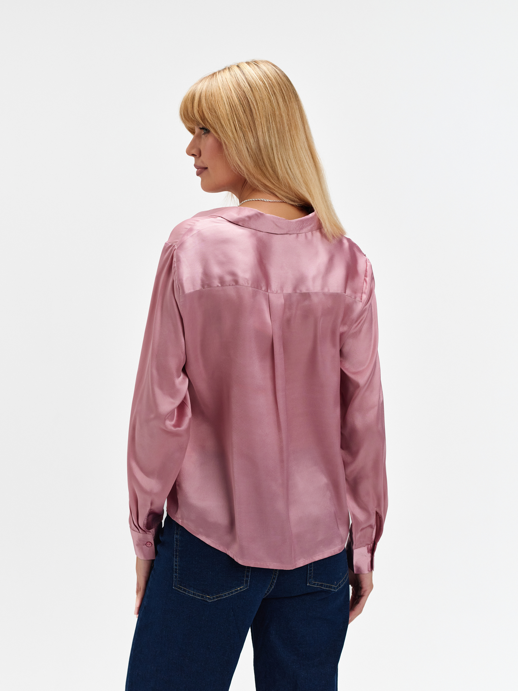 Satynowa koszula pudrowy róż  Satynowa koszula pudrowy róż