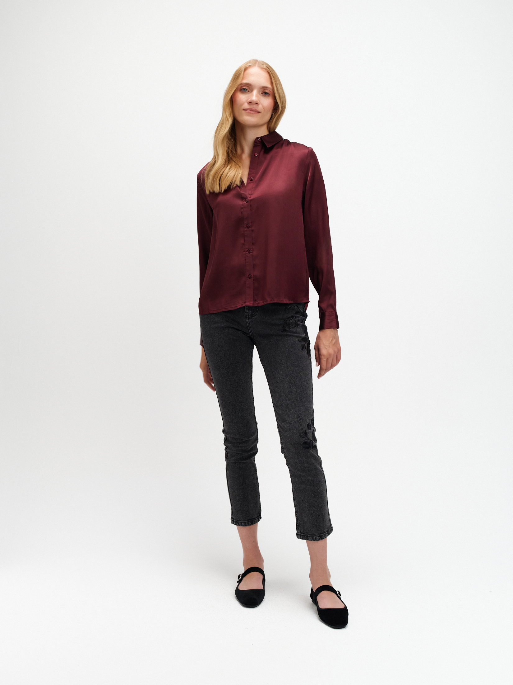 Satynowa koszula czekoladowy brąz  Satynowa koszula czekoladowy brąz