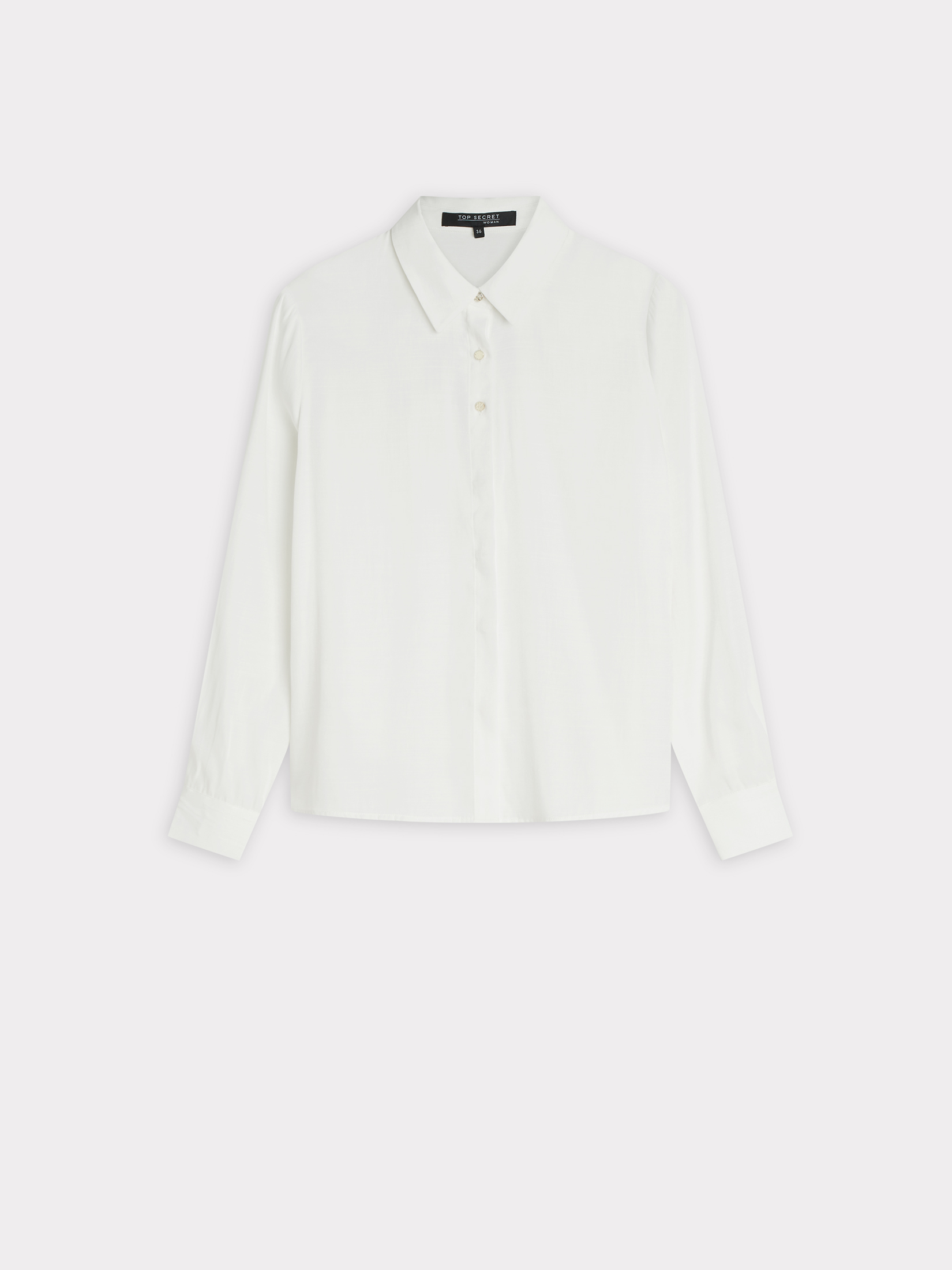 Biała koszula z biżuteryjnymi guzikami 