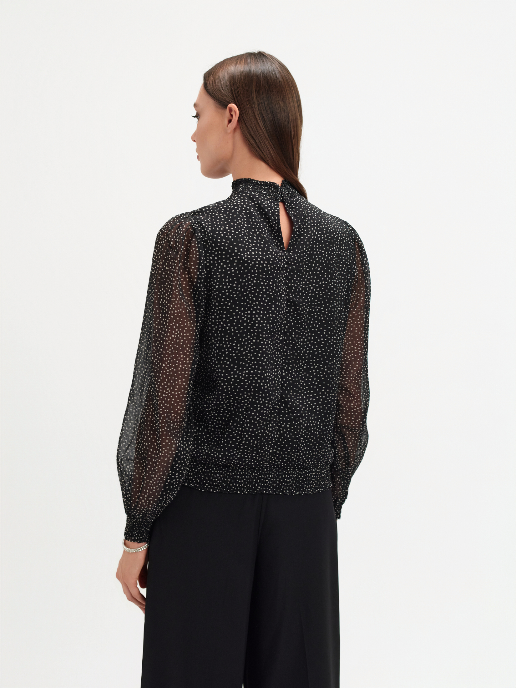 Bluzka w groszki na stójce 