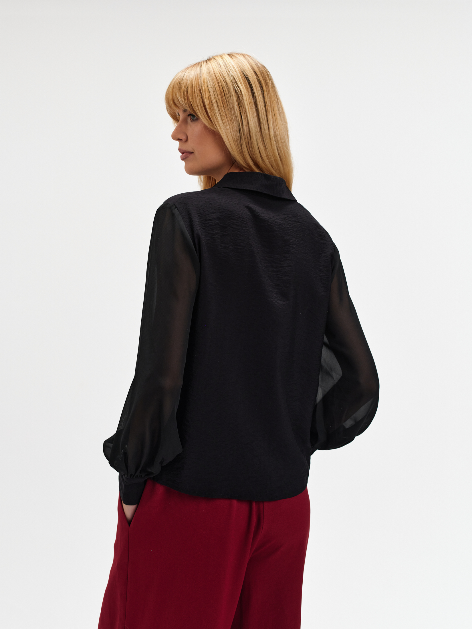 Koszula z transparentnymi rękawami 