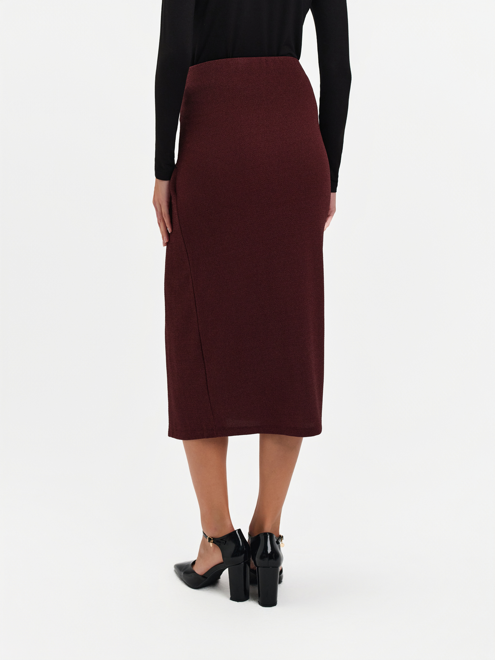 Spódnica z węzłem bordo 