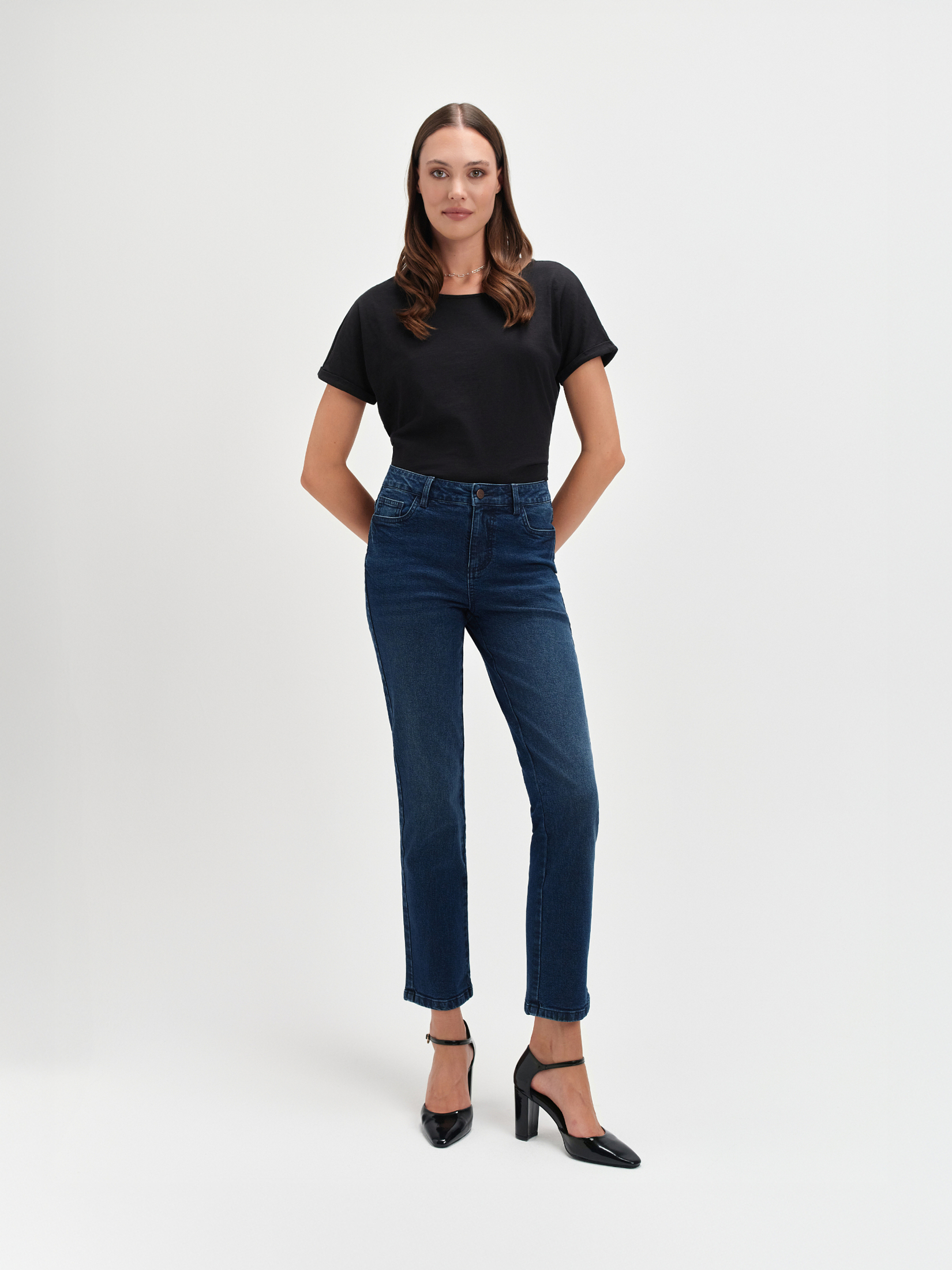 Granatowe jeansy slim fit 