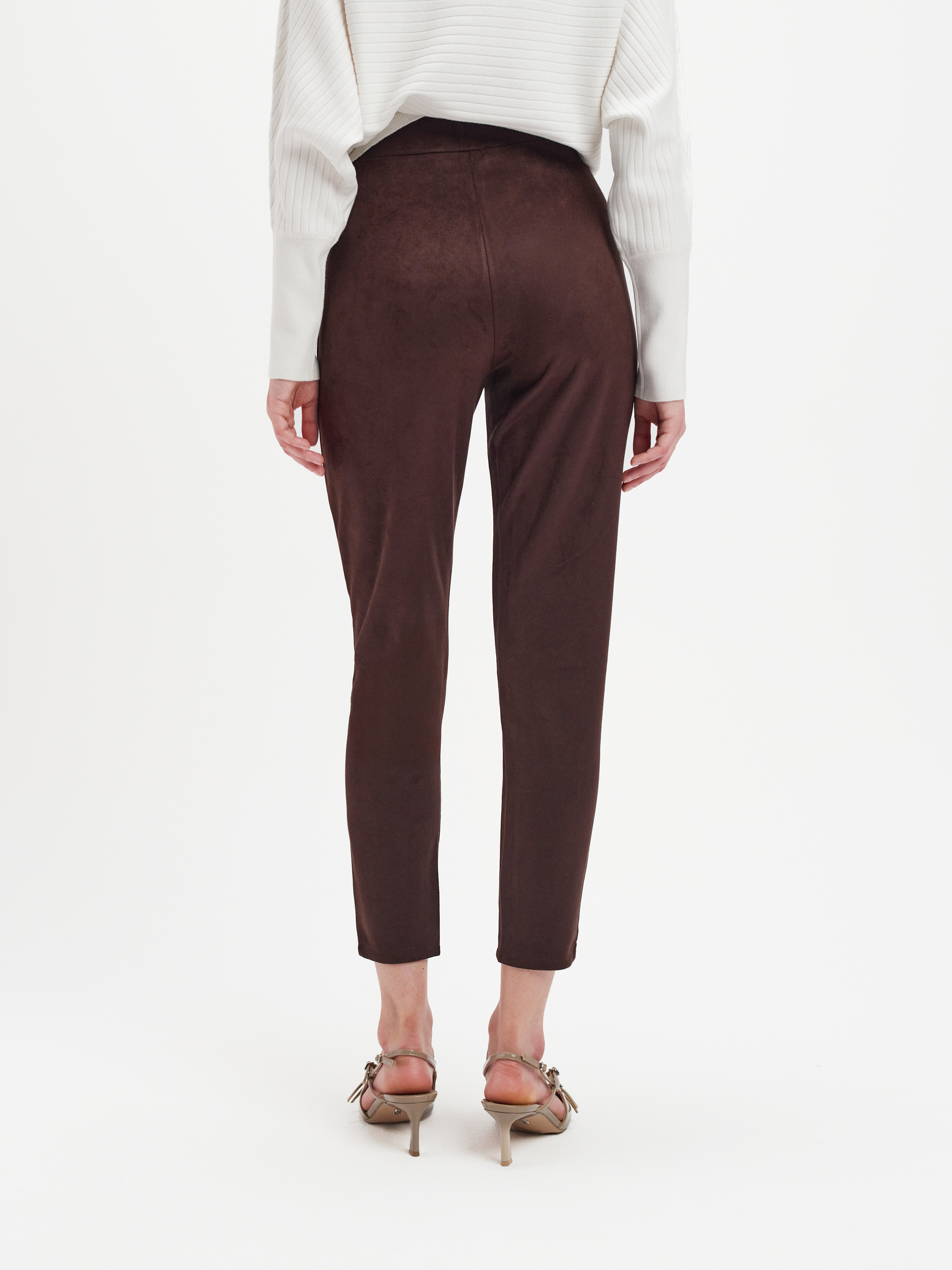 Eleganckie ciemnobrązowe legginsy 
