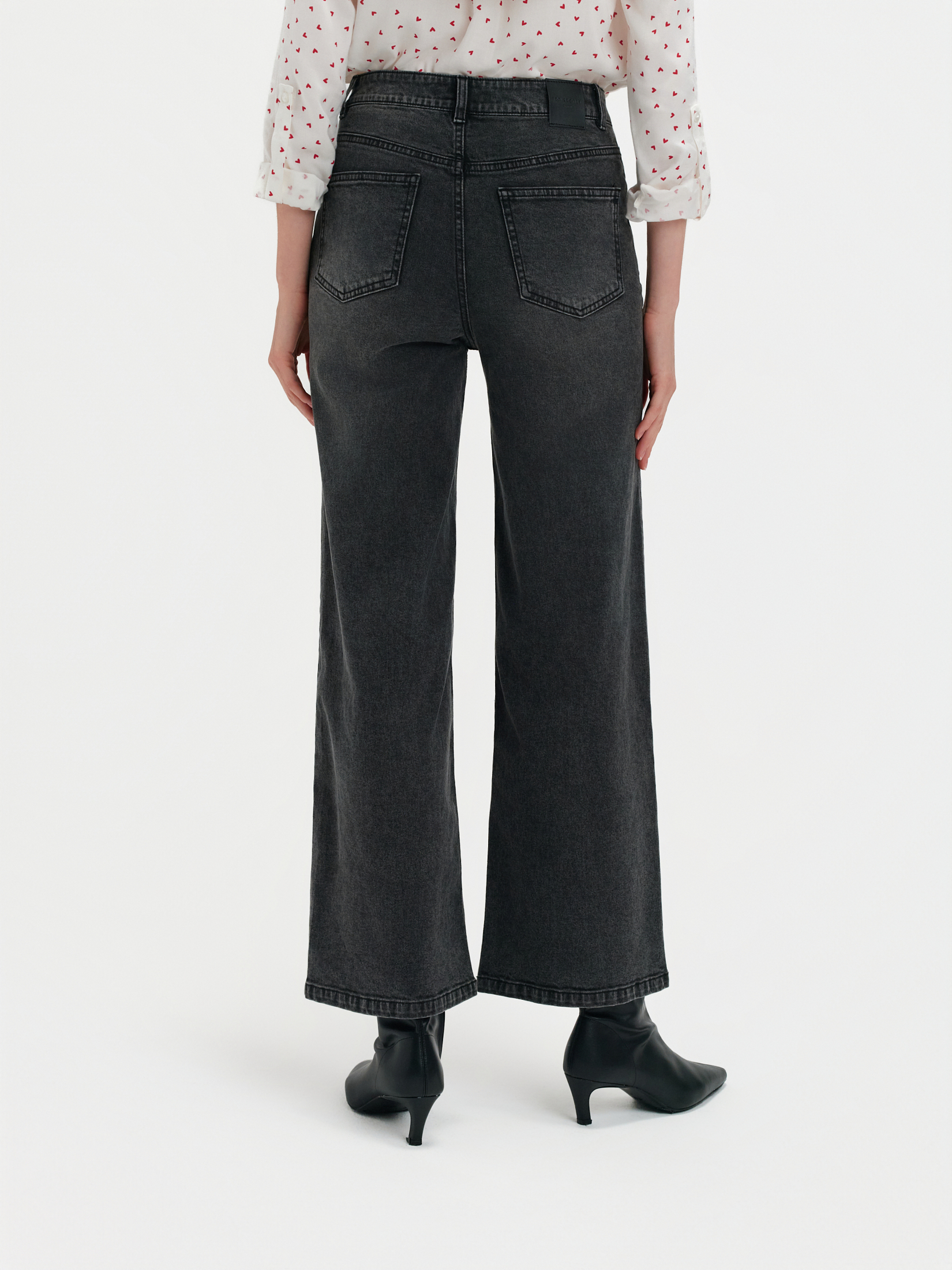 Ciemnoszare jeansy wide leg 