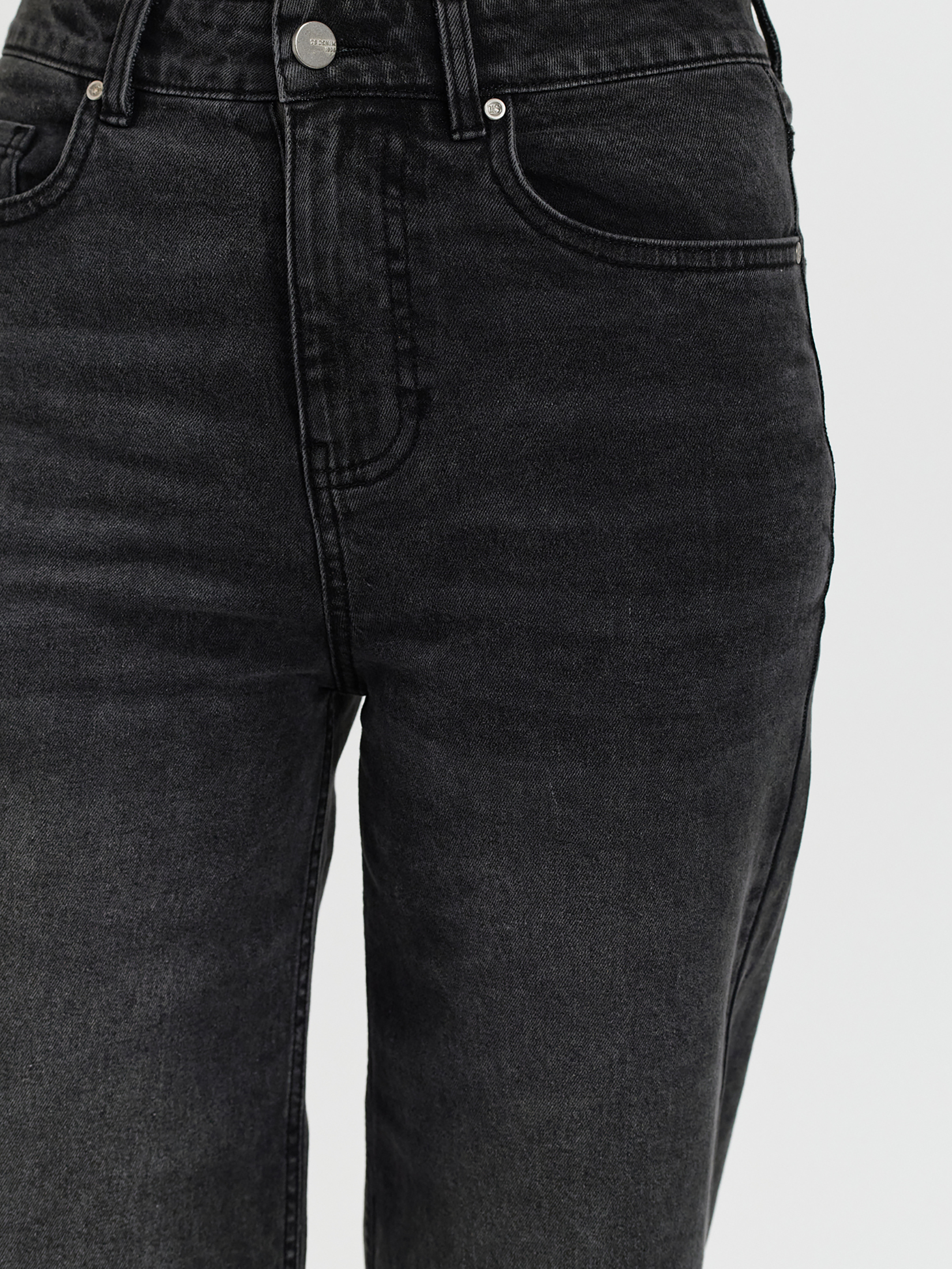 Ciemnoszare jeansy wide leg 