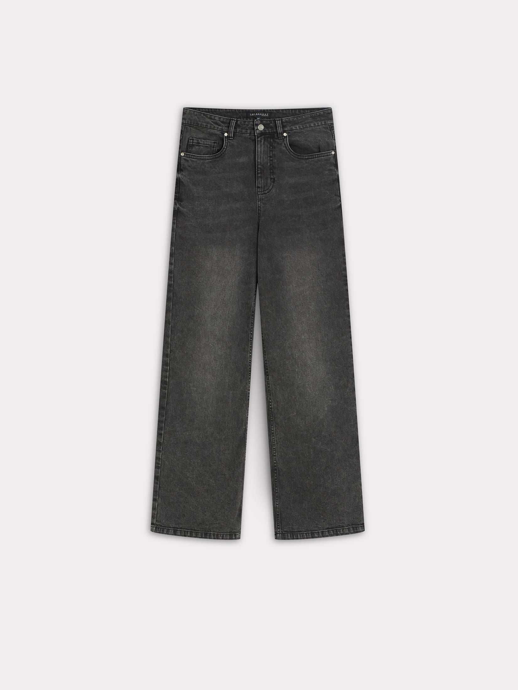 Ciemnoszare jeansy o prostej nogawce 