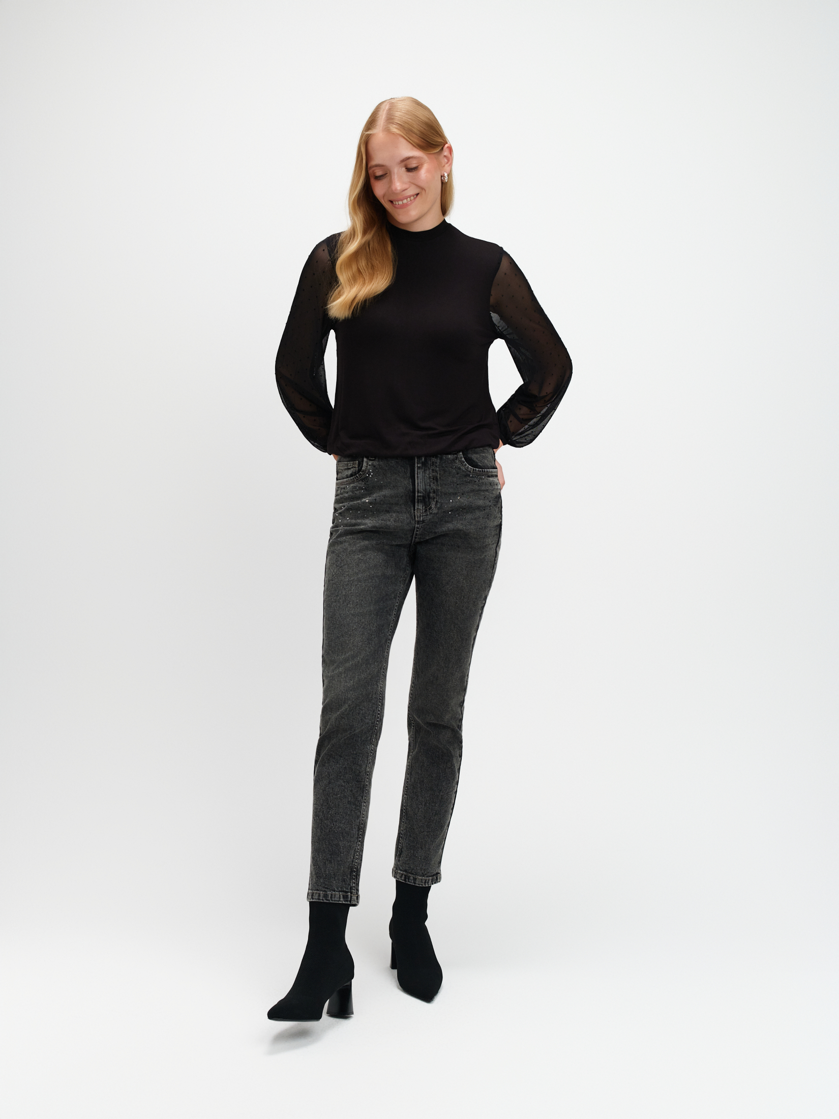 Szare jeansy slim fit 