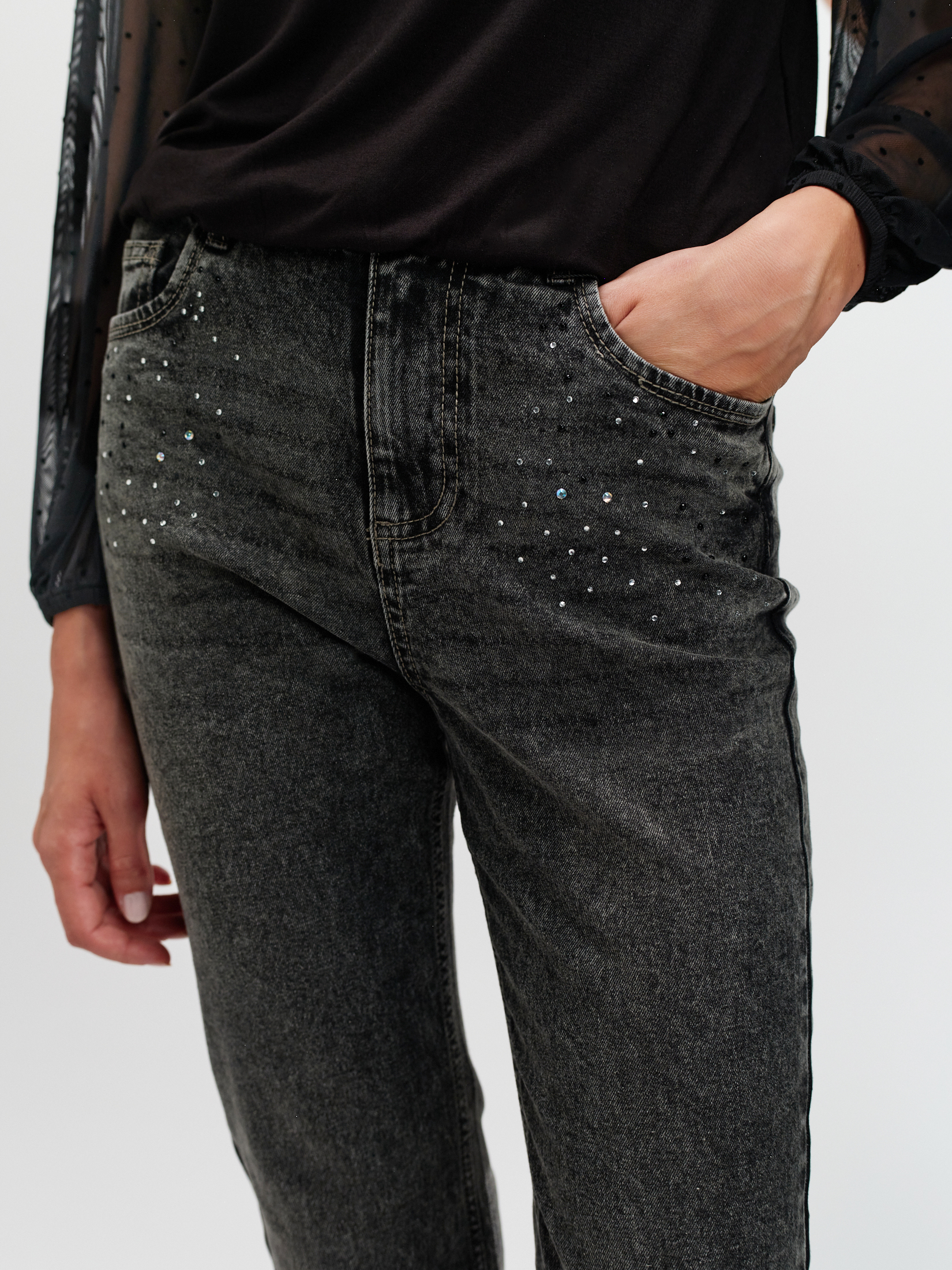 Szare jeansy slim fit 