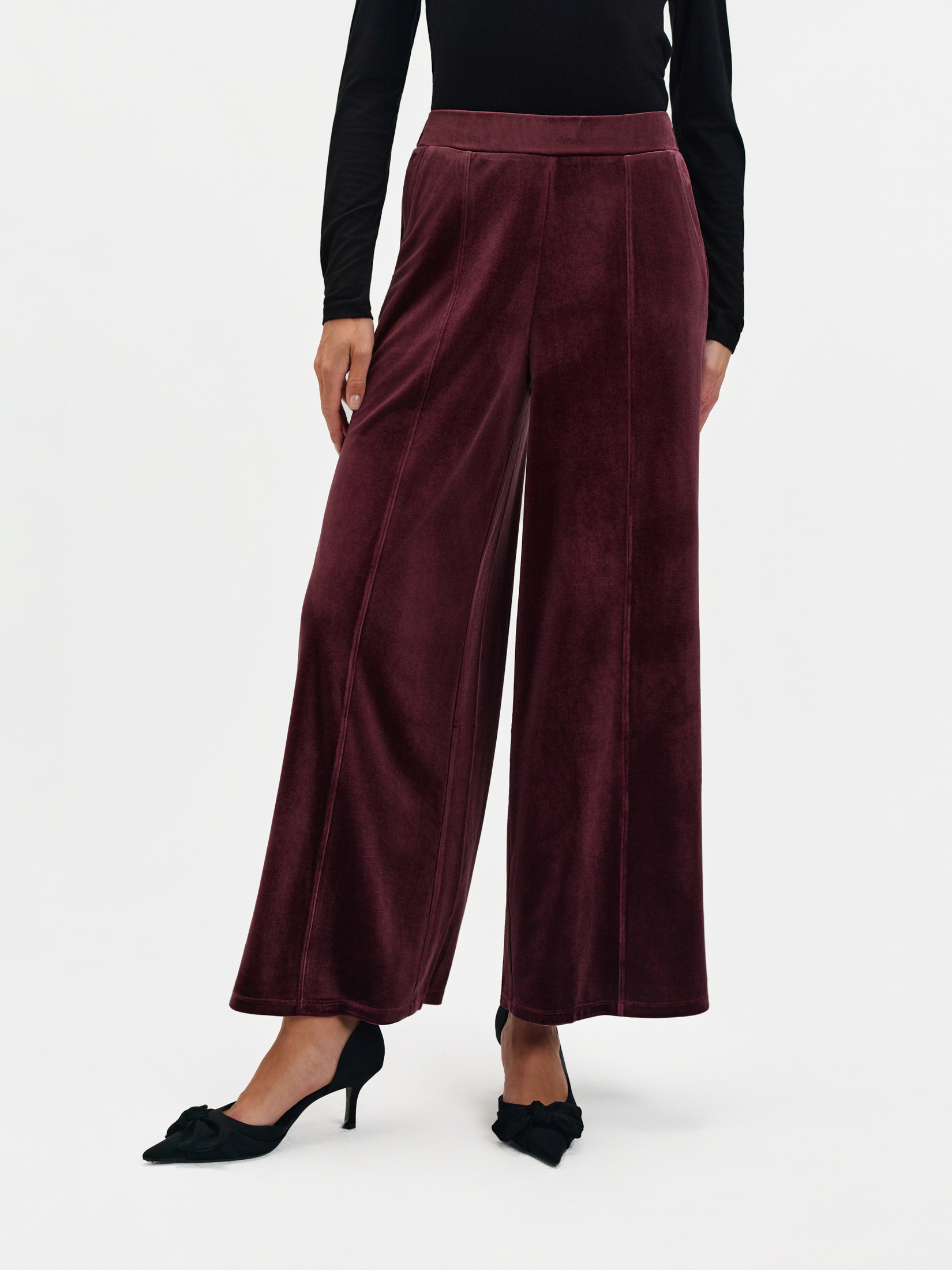 Luźne welwetowe spodnie 