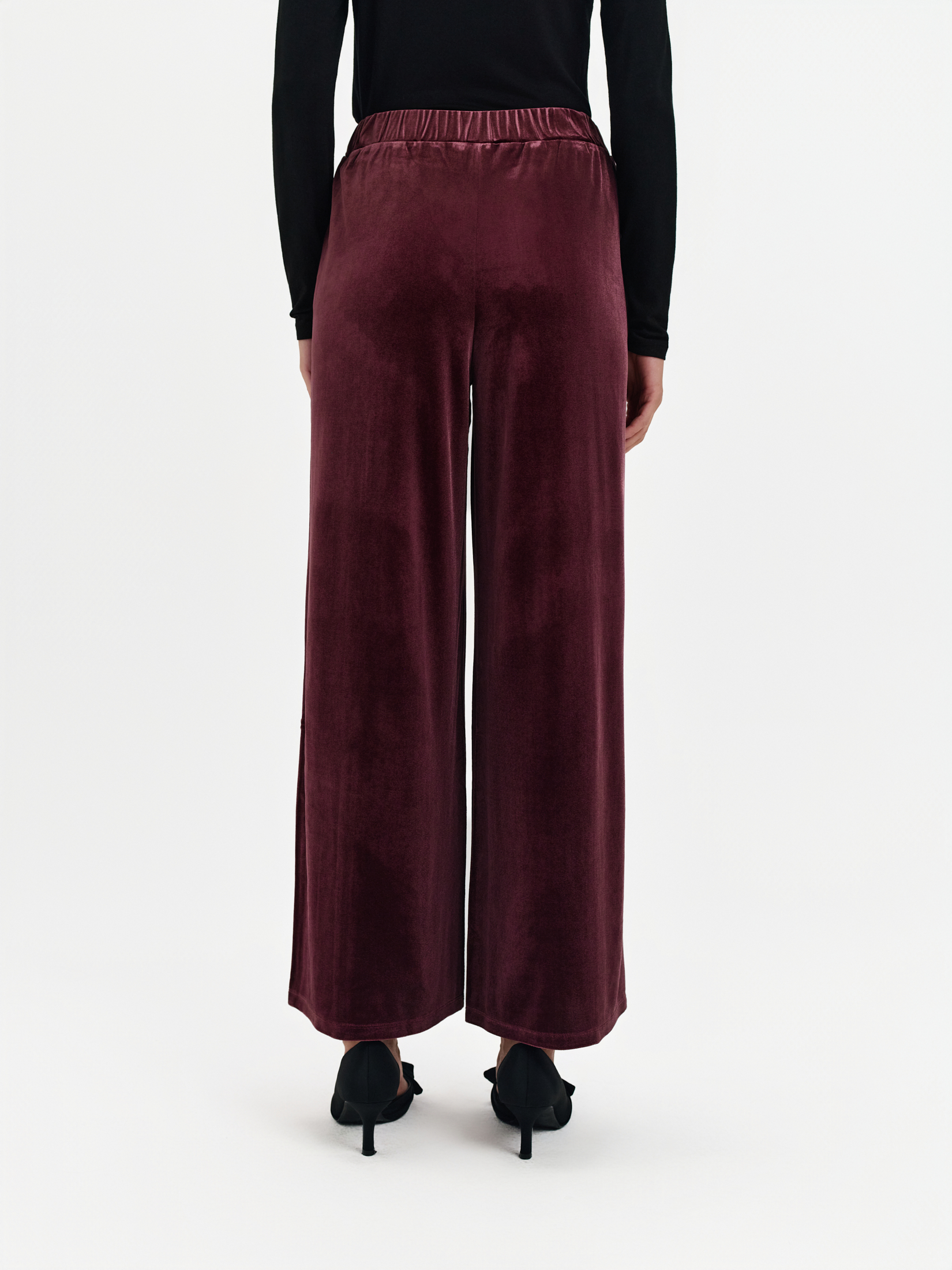 Luźne welwetowe spodnie 