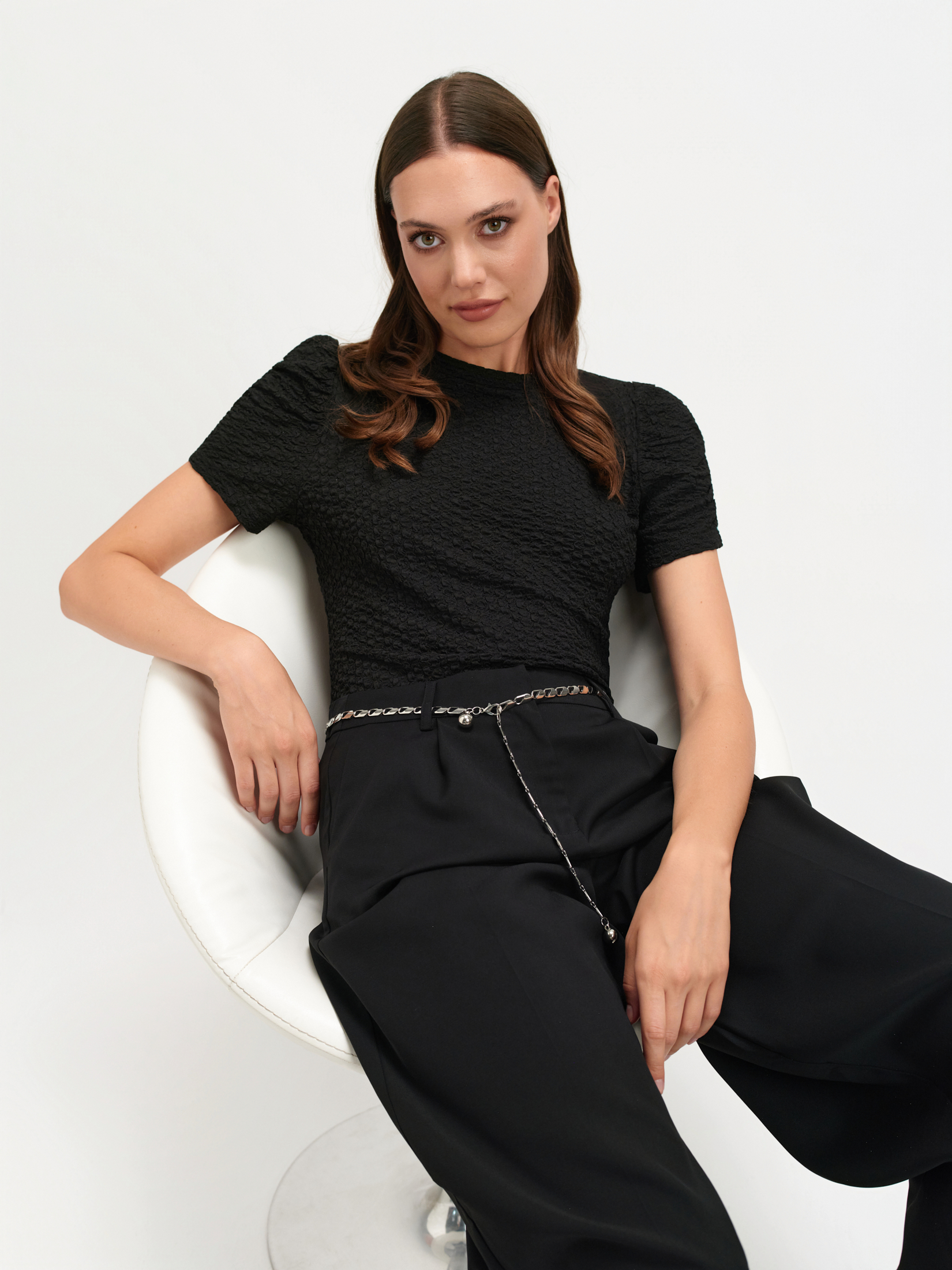 Czarne spodnie wide leg 