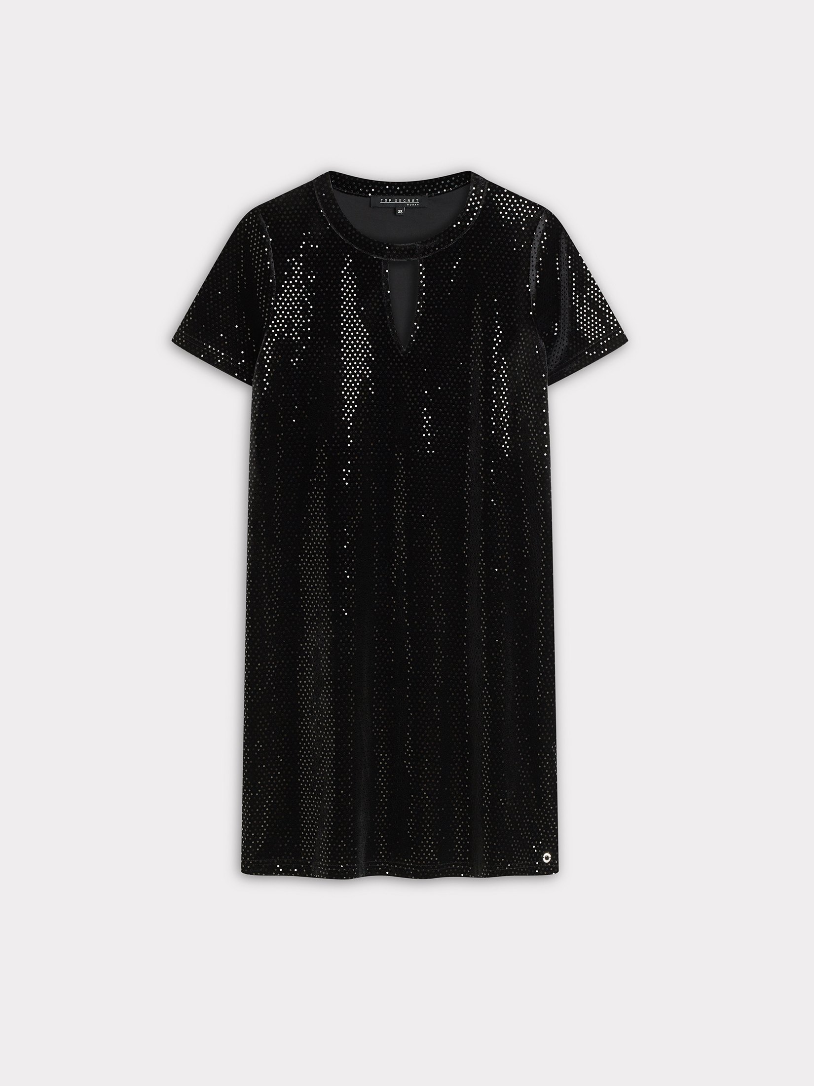 Elegancka sukienka z błyszczącej tkaniny 