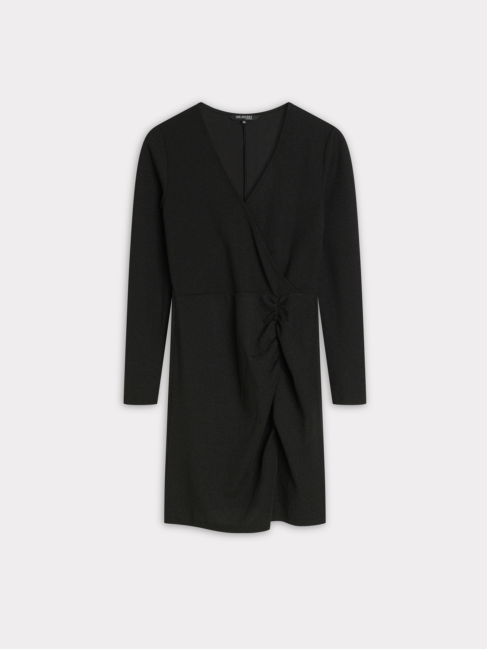 Czarna kopertowa sukienka 