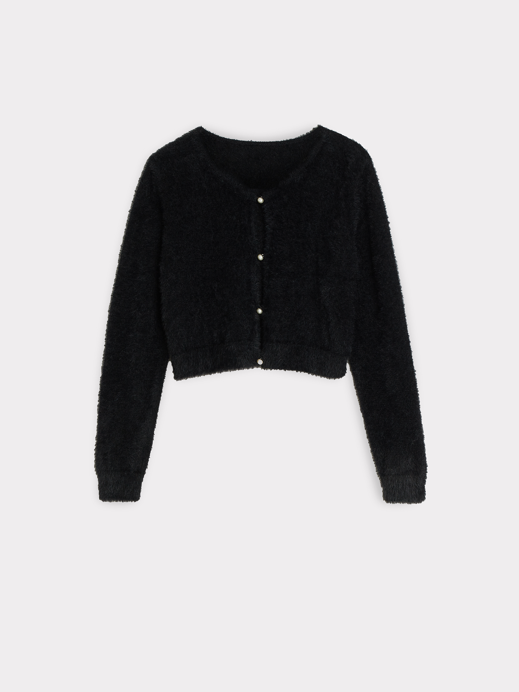 Czarny kardigan z ozdobnymi guzikami