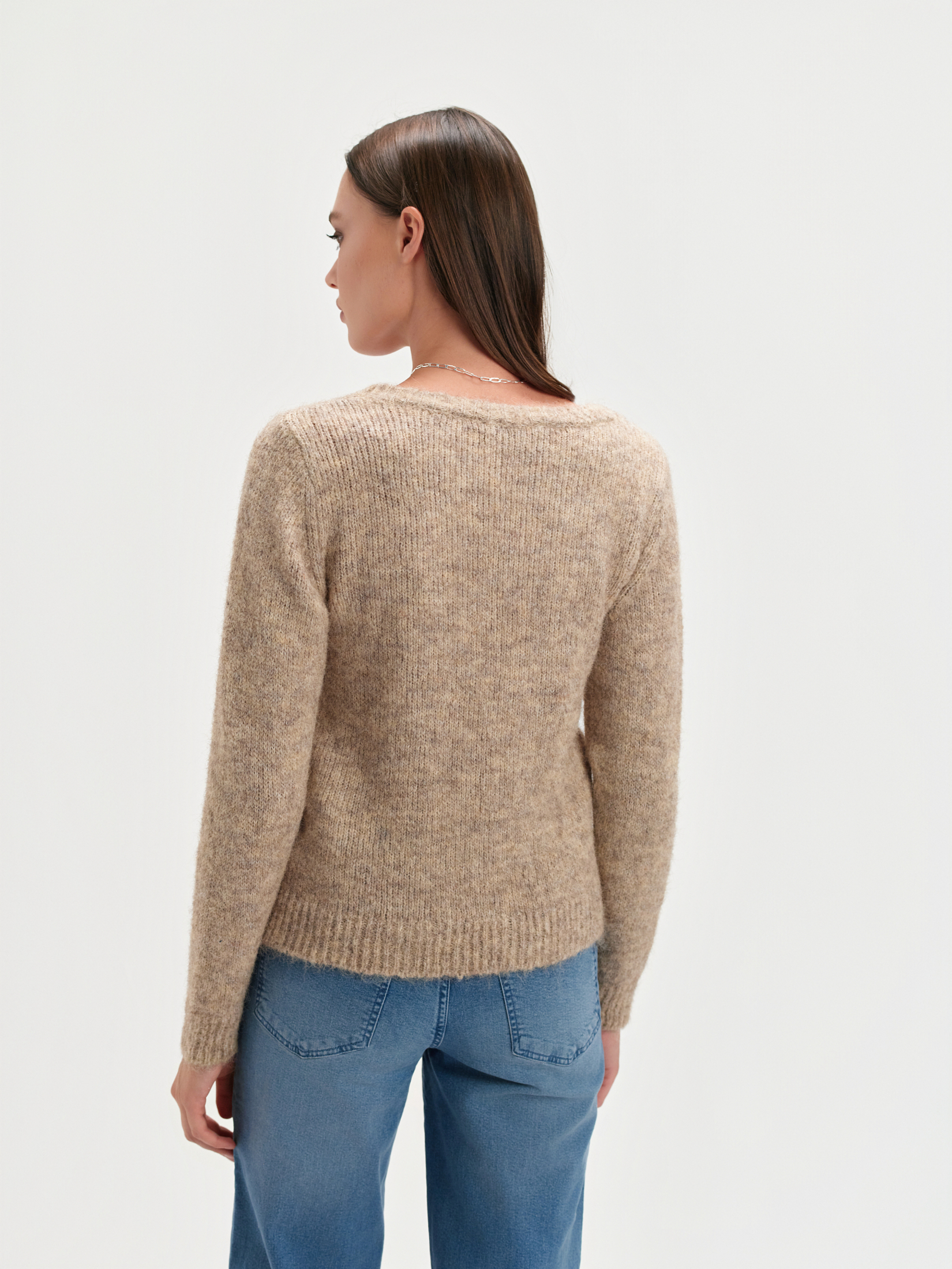 Casualowy sweter beżowy 